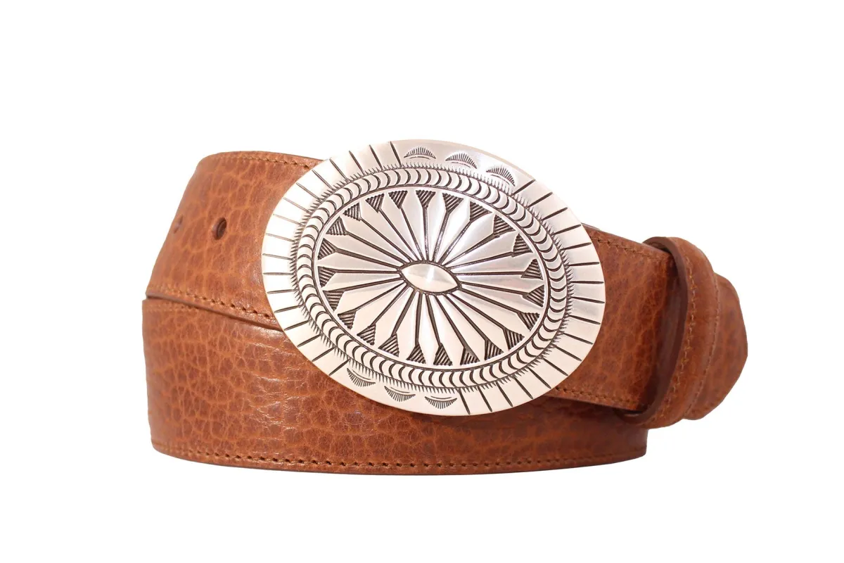 Tucson Bison Belt with Antique Silver Buckle made by W. Kleinberg