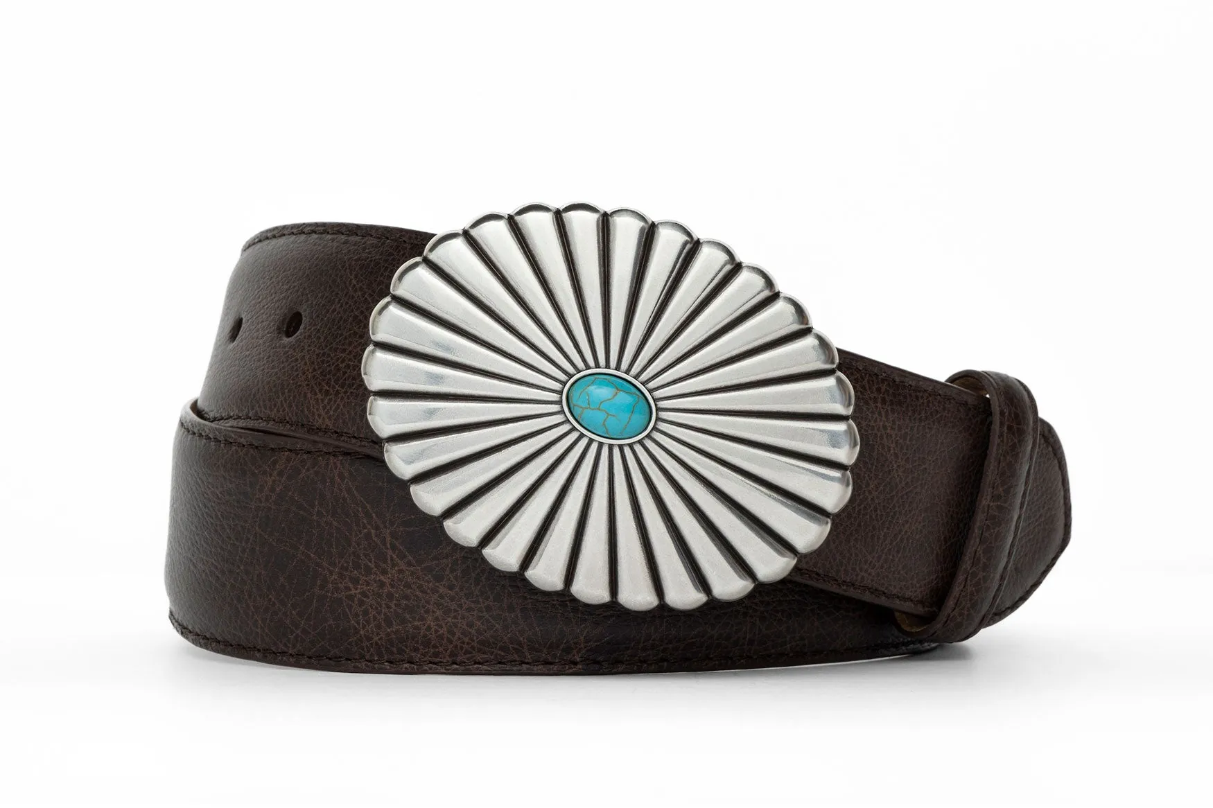 Outlaw Calf Belt with Turquoise-Accented Buckle sold by W. Kleinberg product image thumbnail 3
