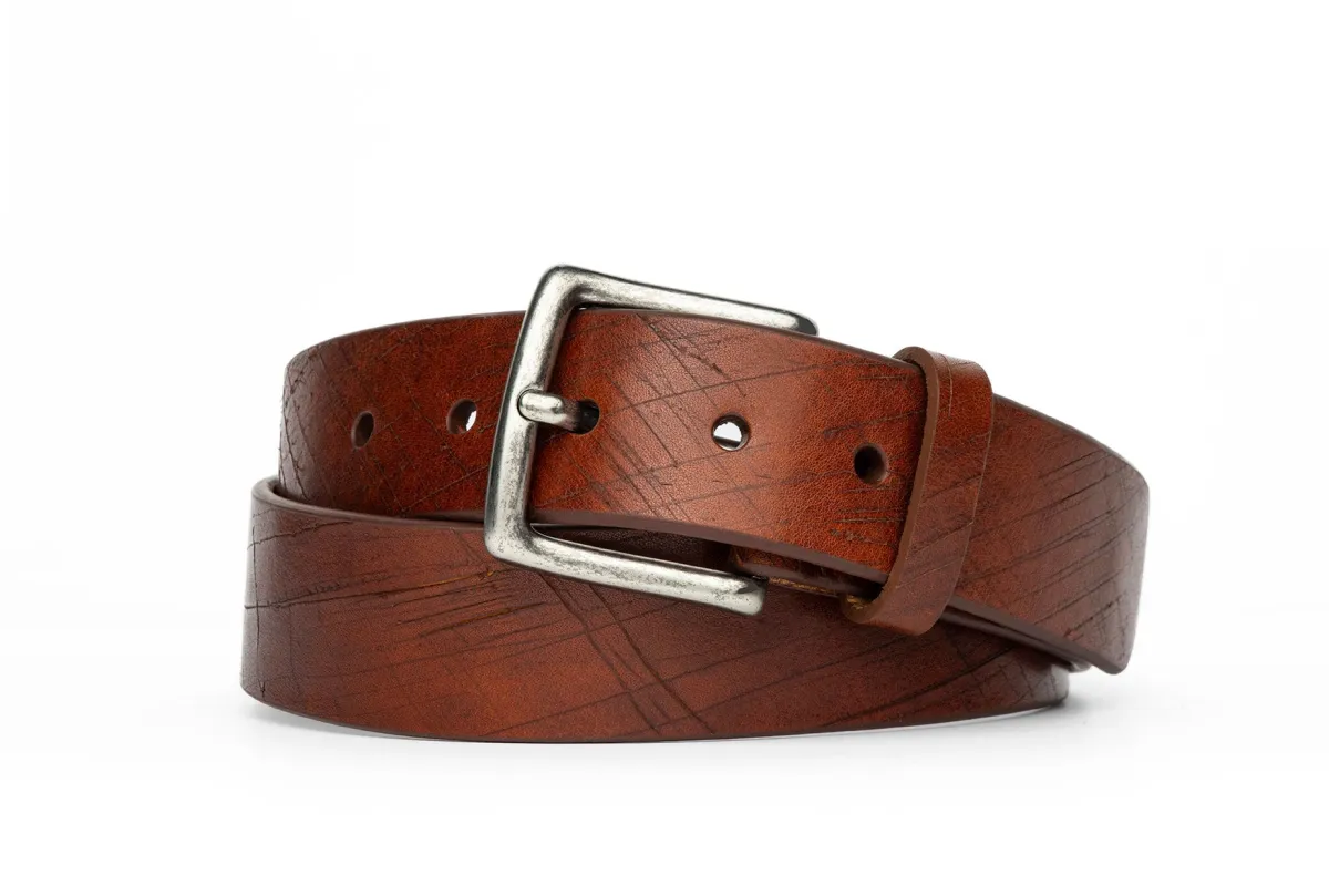 Scratches Calf Belt with Antique Silver Buckle made by W. Kleinberg