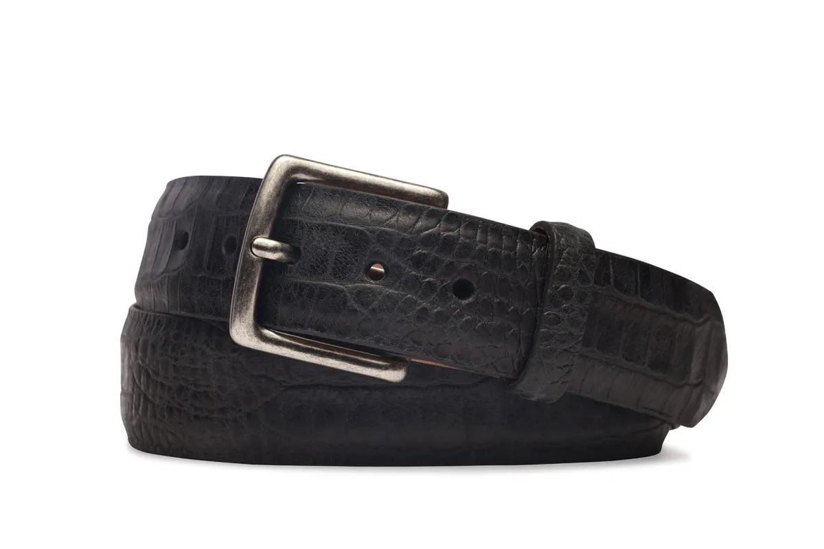 Authentic Barcelona Calf Belt with Antique Silver Buckle made by W. Kleinberg