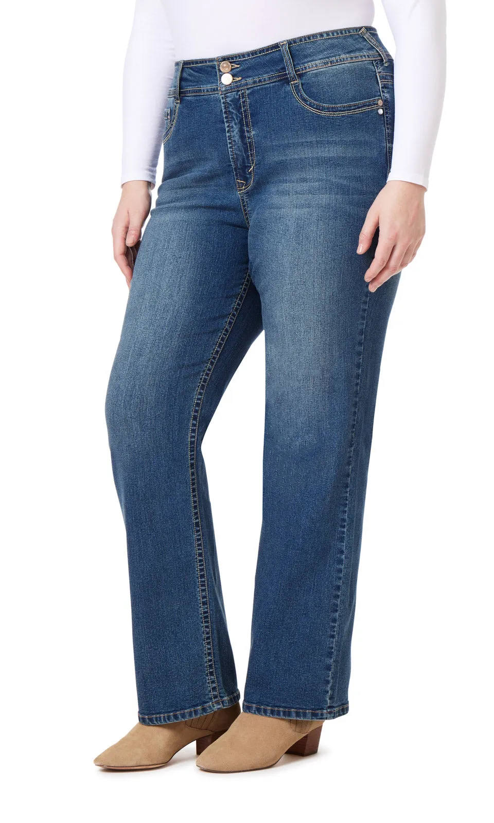 Plus InstaStretch® Luscious Curvy Bootcut Jeans sold by Wallflower product image thumbnail 4