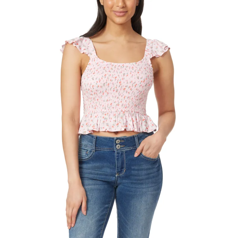 BRANDY RUFFLE STRAP SMOCKED TOP sold by Wallflower
