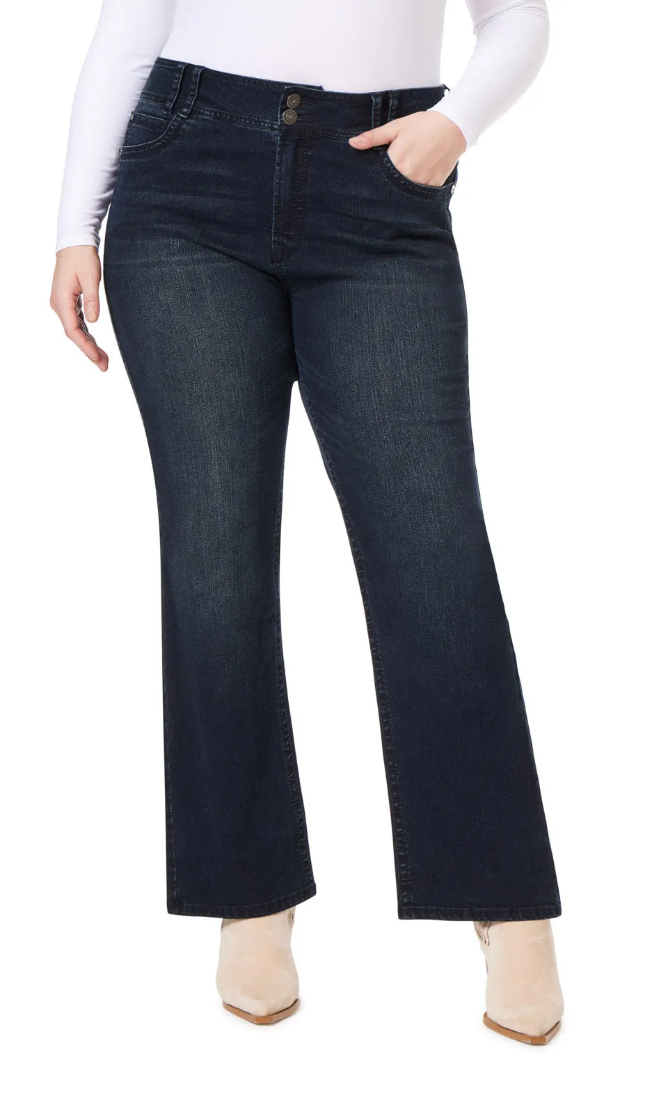 Plus Instastretch® Luscious Curvy Bootcut Jeans sold by Wallflower product image thumbnail 4