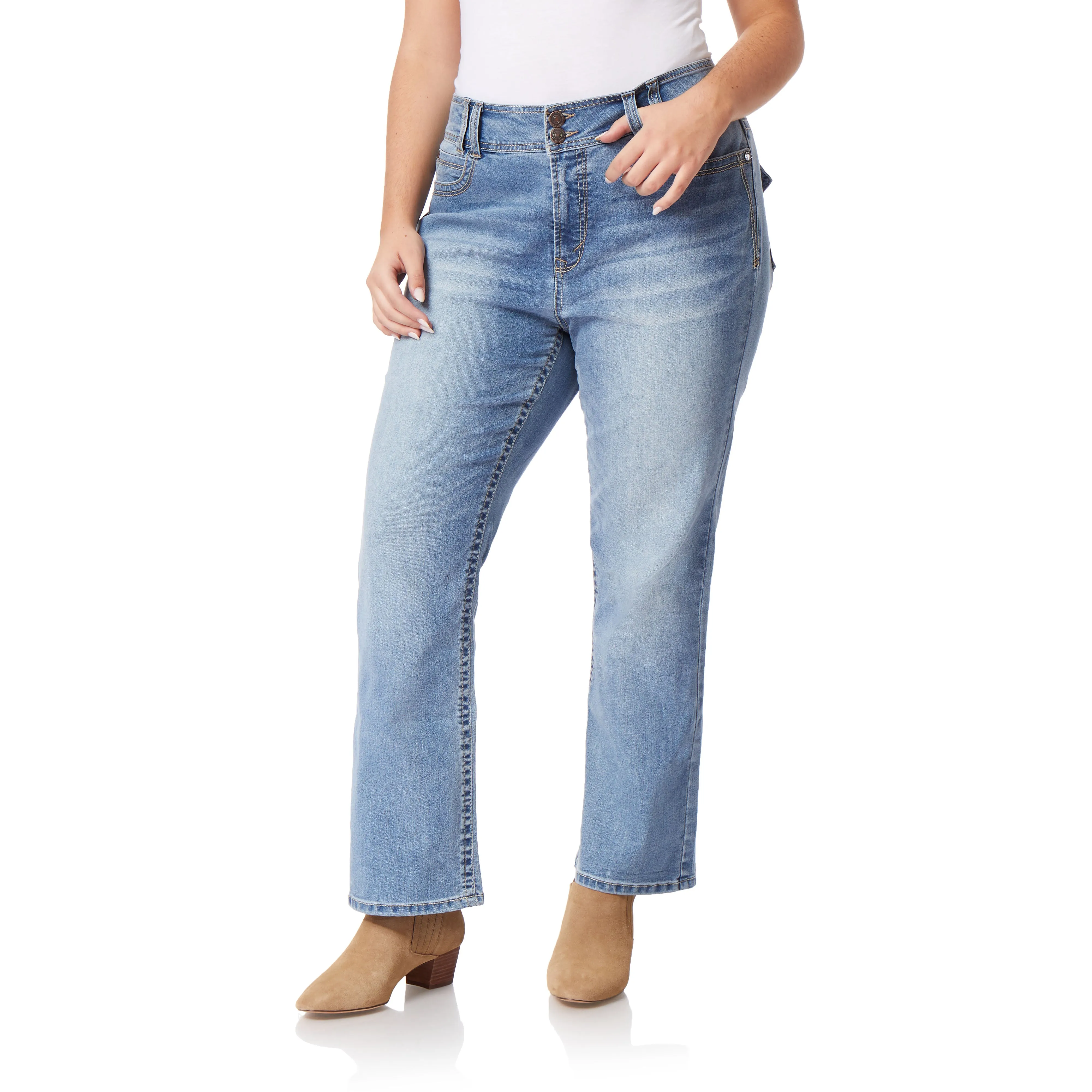 Plus Instastretch® Luscious Curvy Bootcut Jeans sold by Wallflower