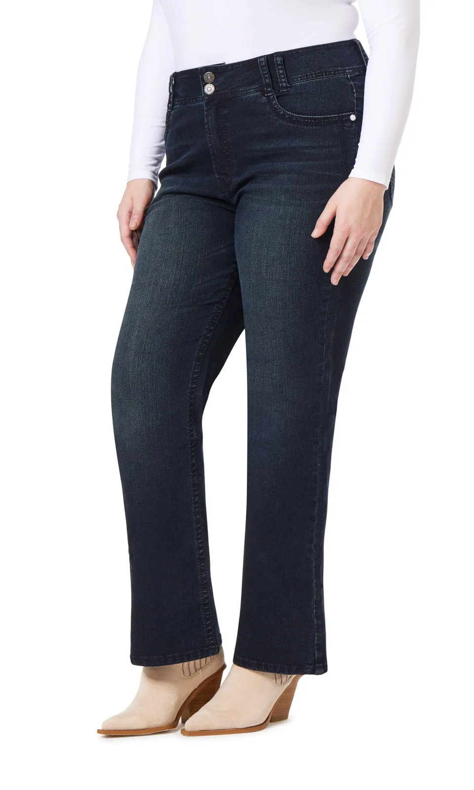 Plus Instastretch® Luscious Curvy Bootcut Jeans sold by Wallflower product image thumbnail 5