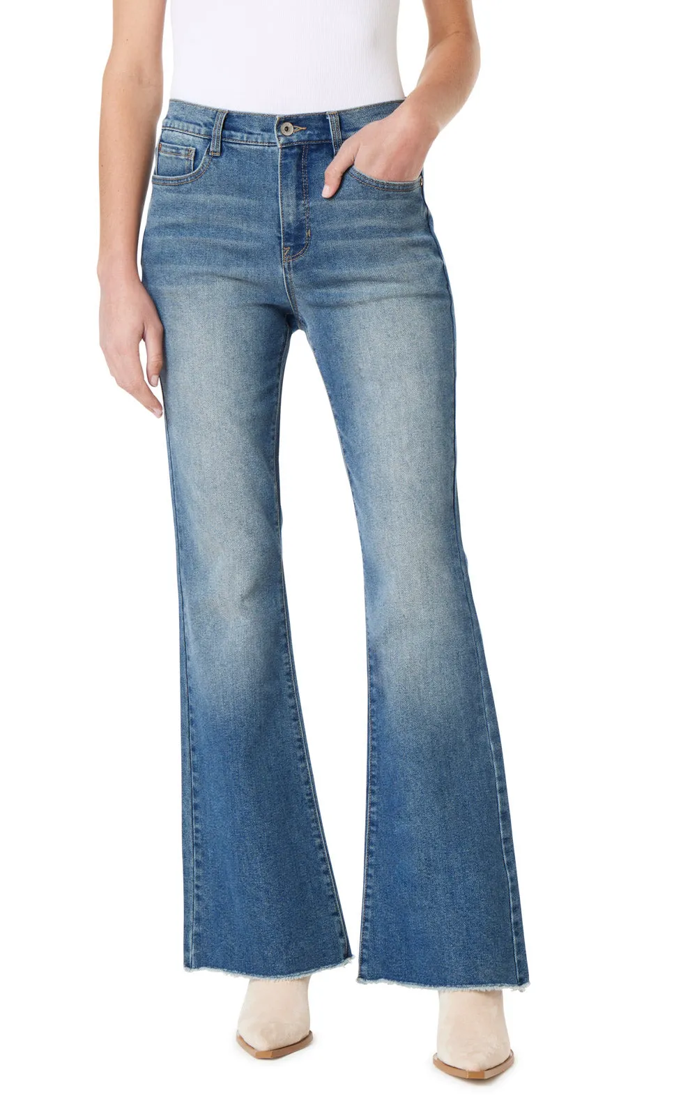 InstaVintage Fearless Curvy High Rise Super Flare sold by Wallflower product image thumbnail 5