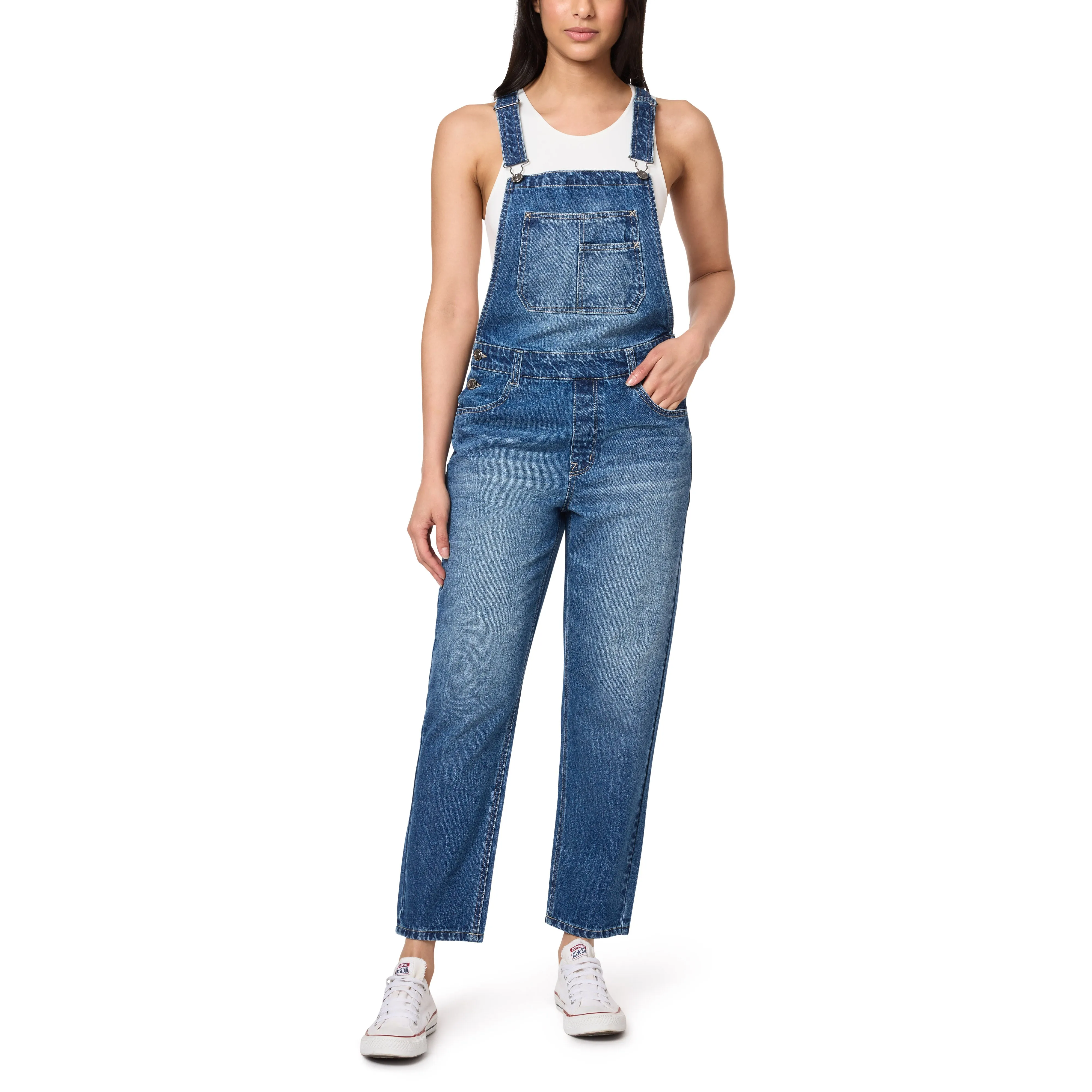 Girlfriend Straight Overalls sold by Wallflower