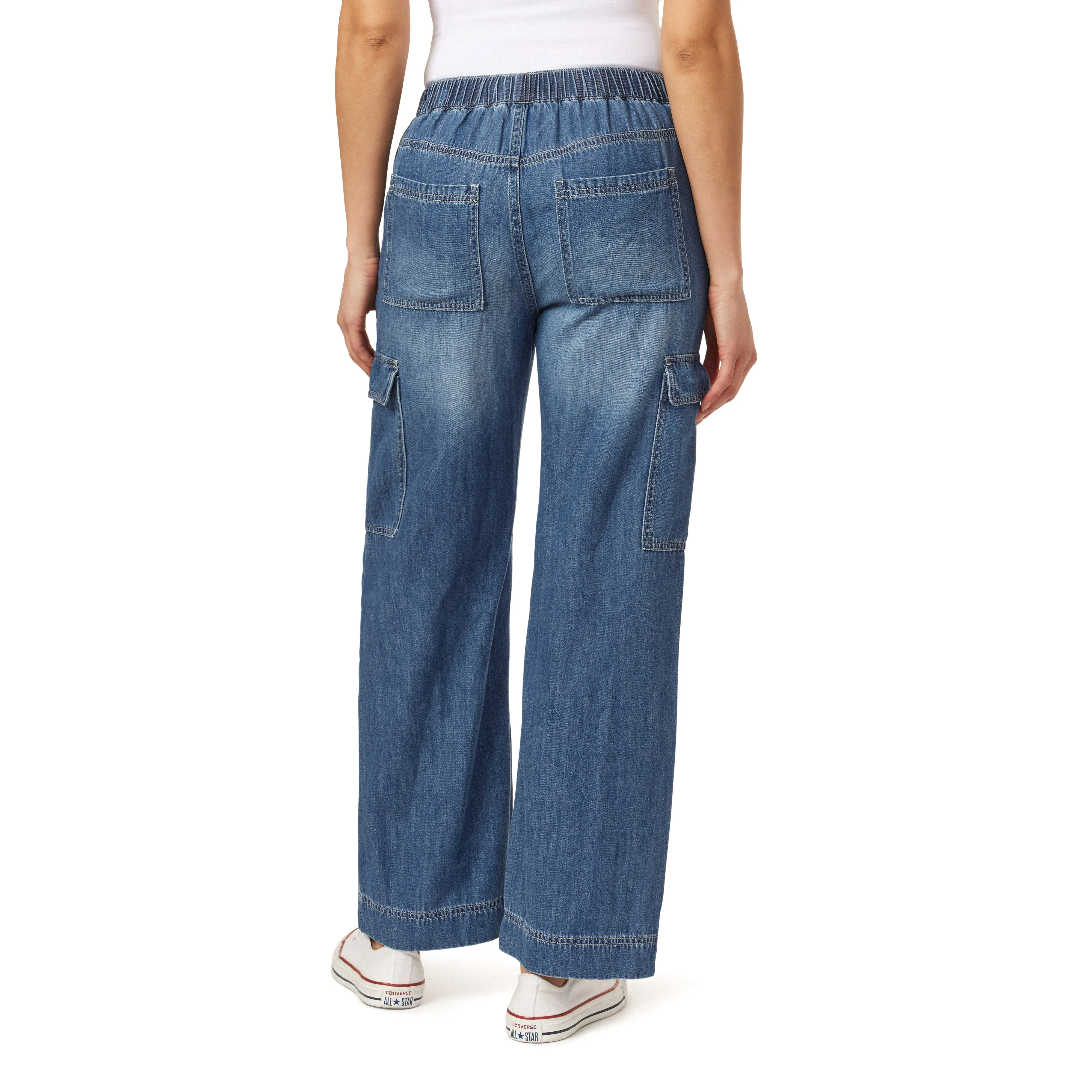InstaStretch Tomboy Relaxed Mid-Rise Cargo Jeans sold by Wallflower product image thumbnail 4