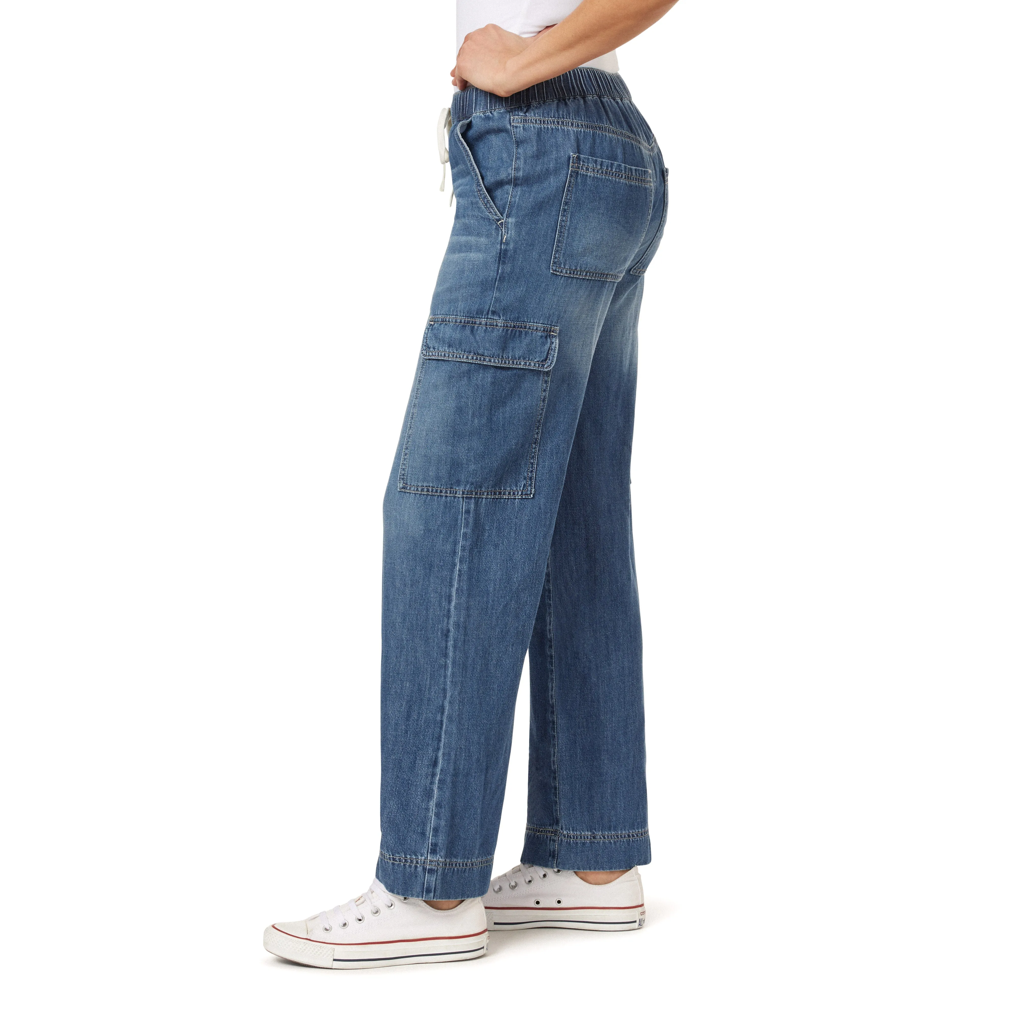 InstaStretch Tomboy Relaxed Mid-Rise Cargo Jeans sold by Wallflower product image thumbnail 2