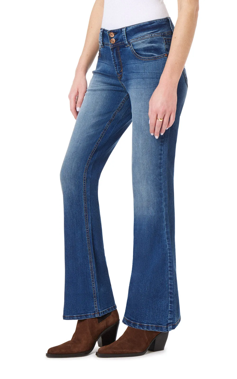 InstaStretch Luscious Curvy Bootcut Mid-Rise Jeans sold by Wallflower product image thumbnail 3