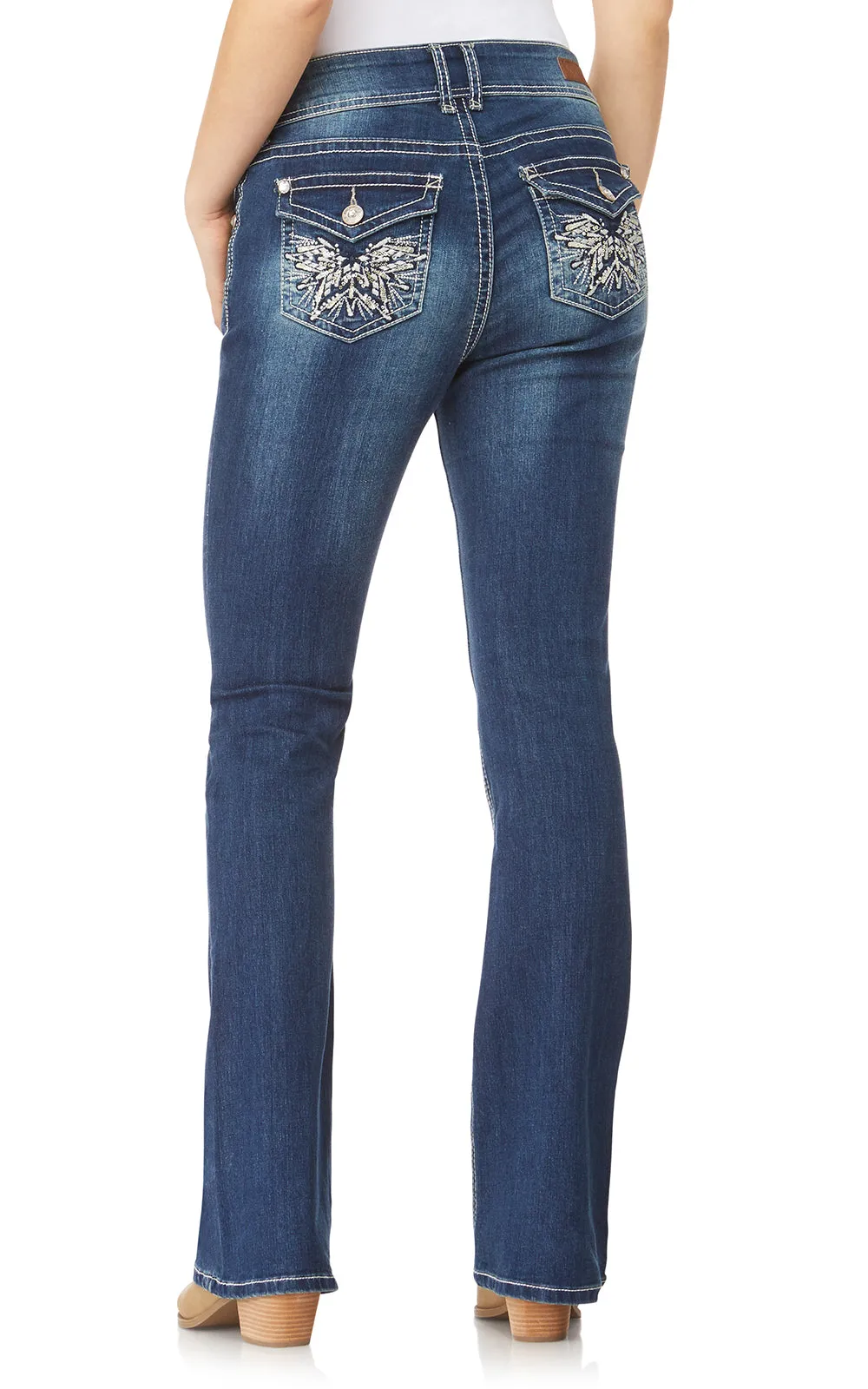 Plus InstaStretch Luscious Curvy Bootcut Mid-Rise Bling Jeans sold by Wallflower product image thumbnail 3