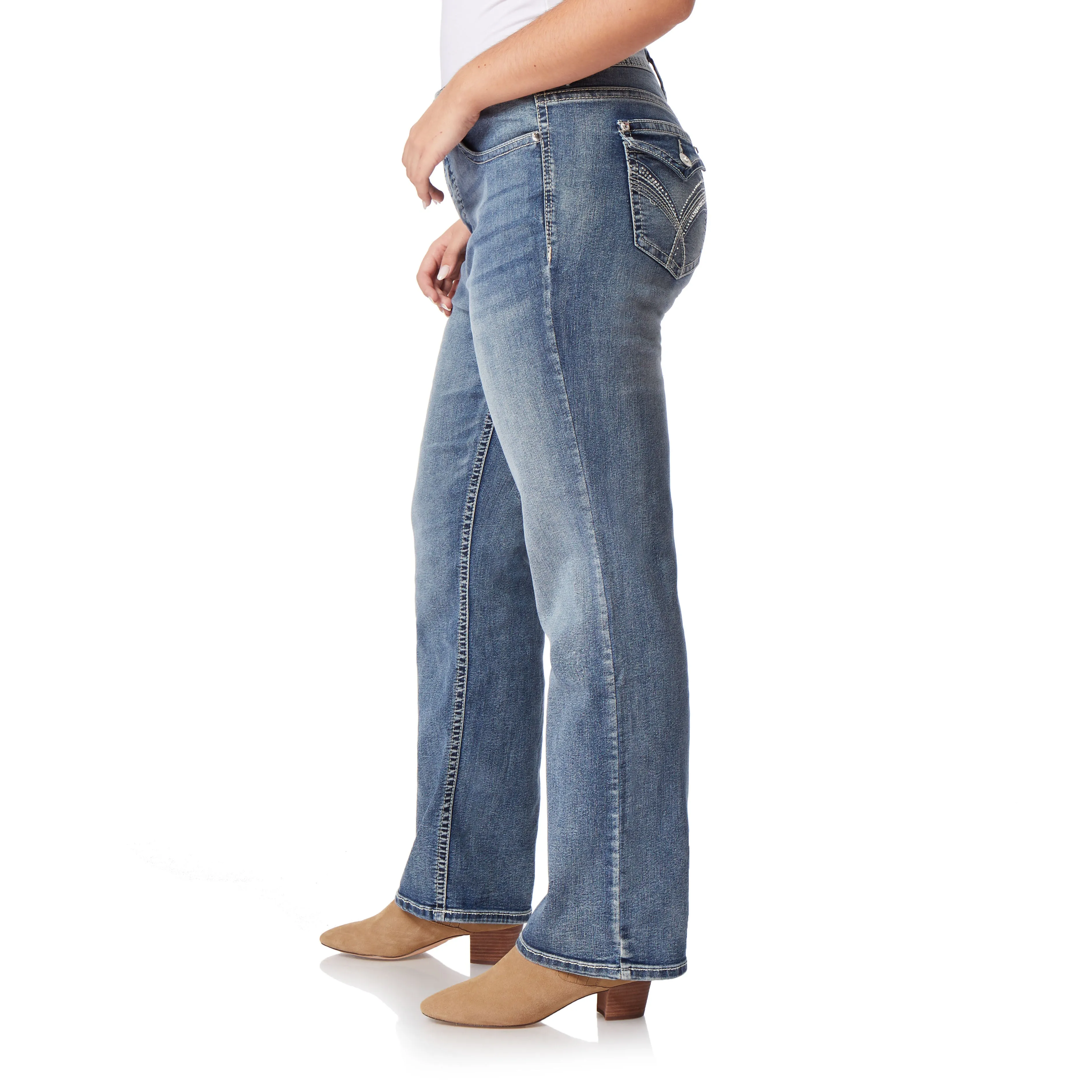 Plus InstaStretch Luscious Curvy Mid-Rise Bootcut Jeans sold by Wallflower product image thumbnail 2