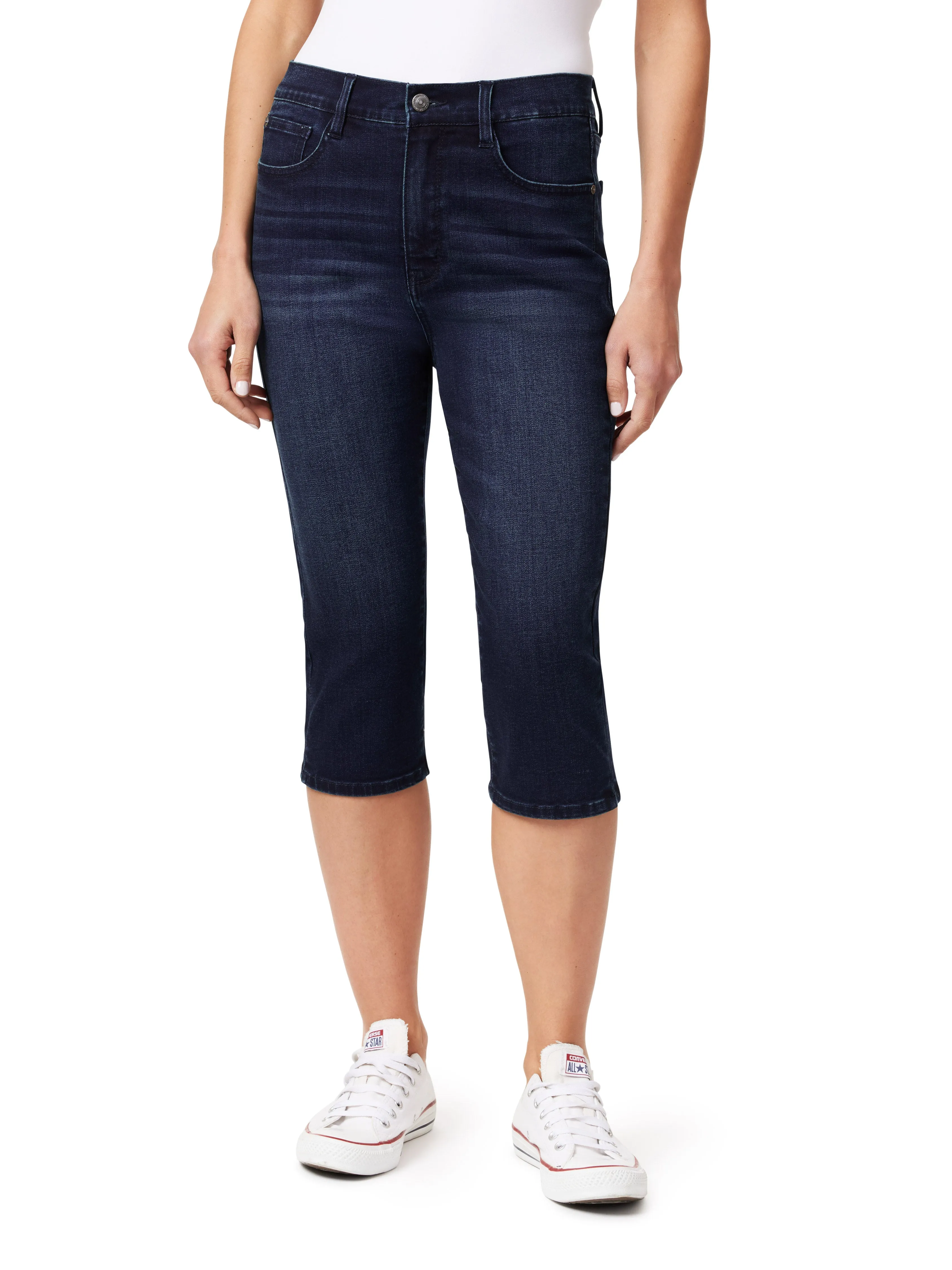 InstaVintage Fearless Curvy Super High-Rise Capri Jeans sold by Wallflower product image thumbnail 5
