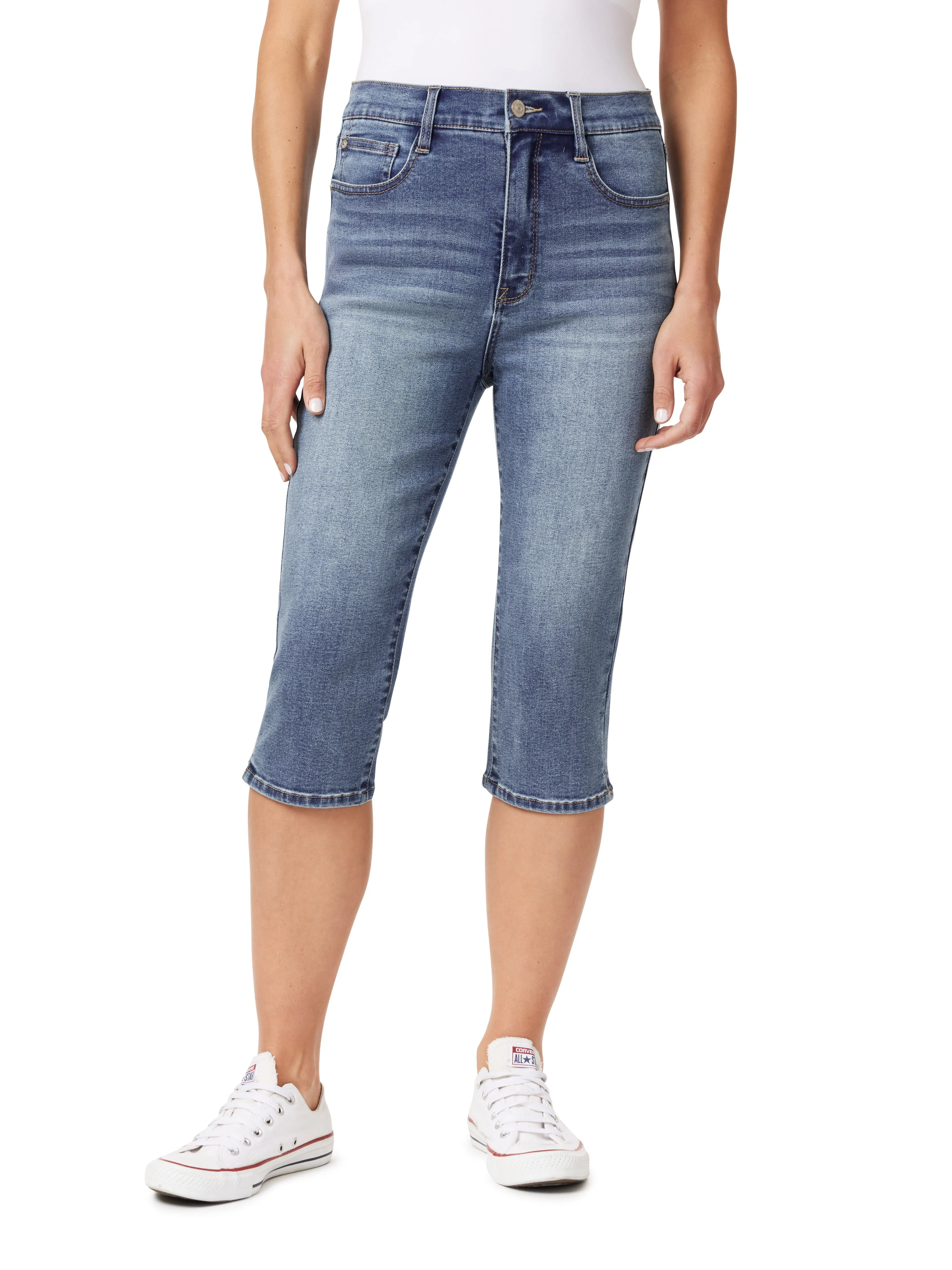 InstaVintage Fearless Curvy Super High-Rise Capri Jeans sold by Wallflower