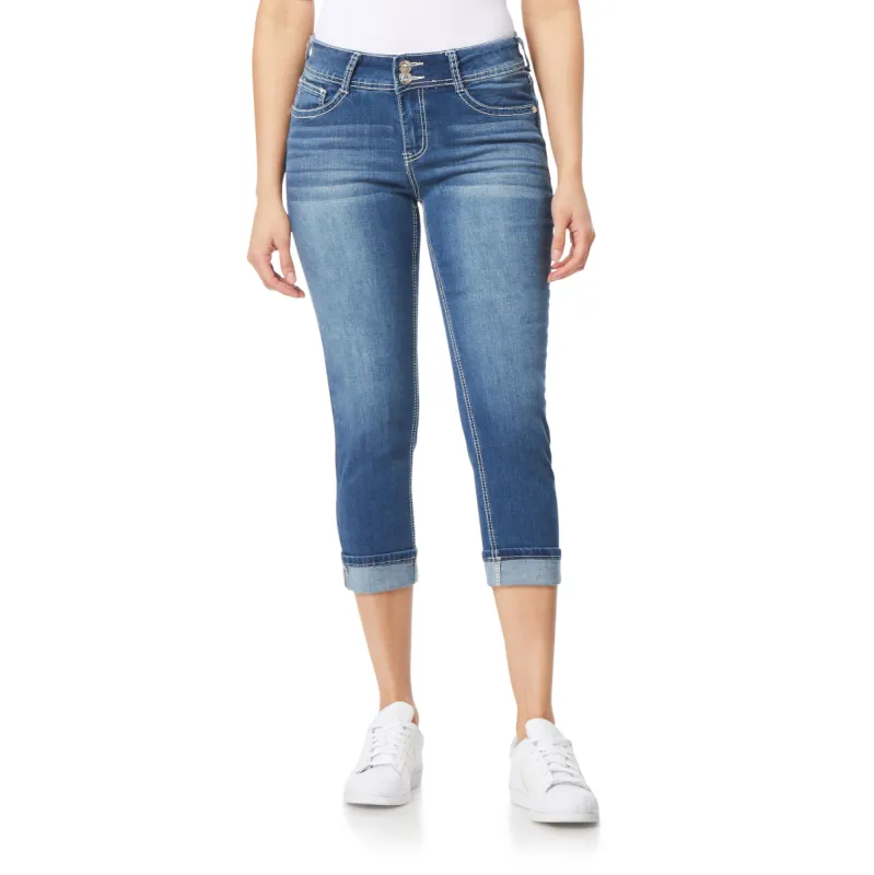 InstaStretch Luscious Curvy Bling Mid-Rise Crop Jeans sold by Wallflower