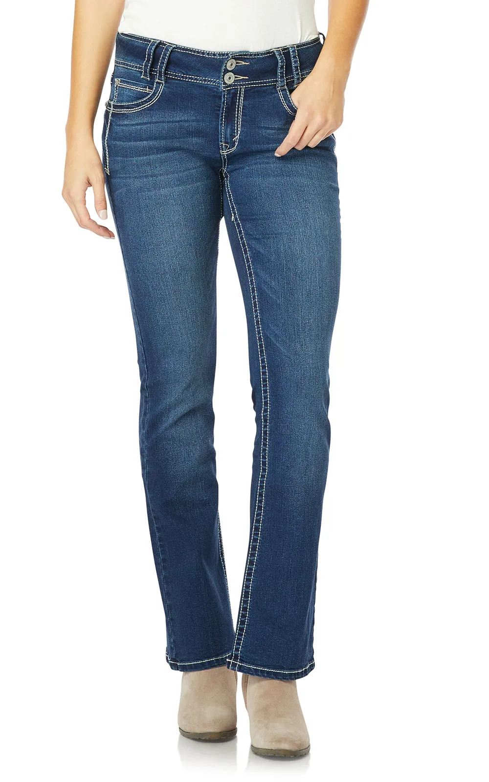 InstaStretch® Luscious Curvy Bootcut Jeans- Short Inseam sold by Wallflower product image thumbnail 2