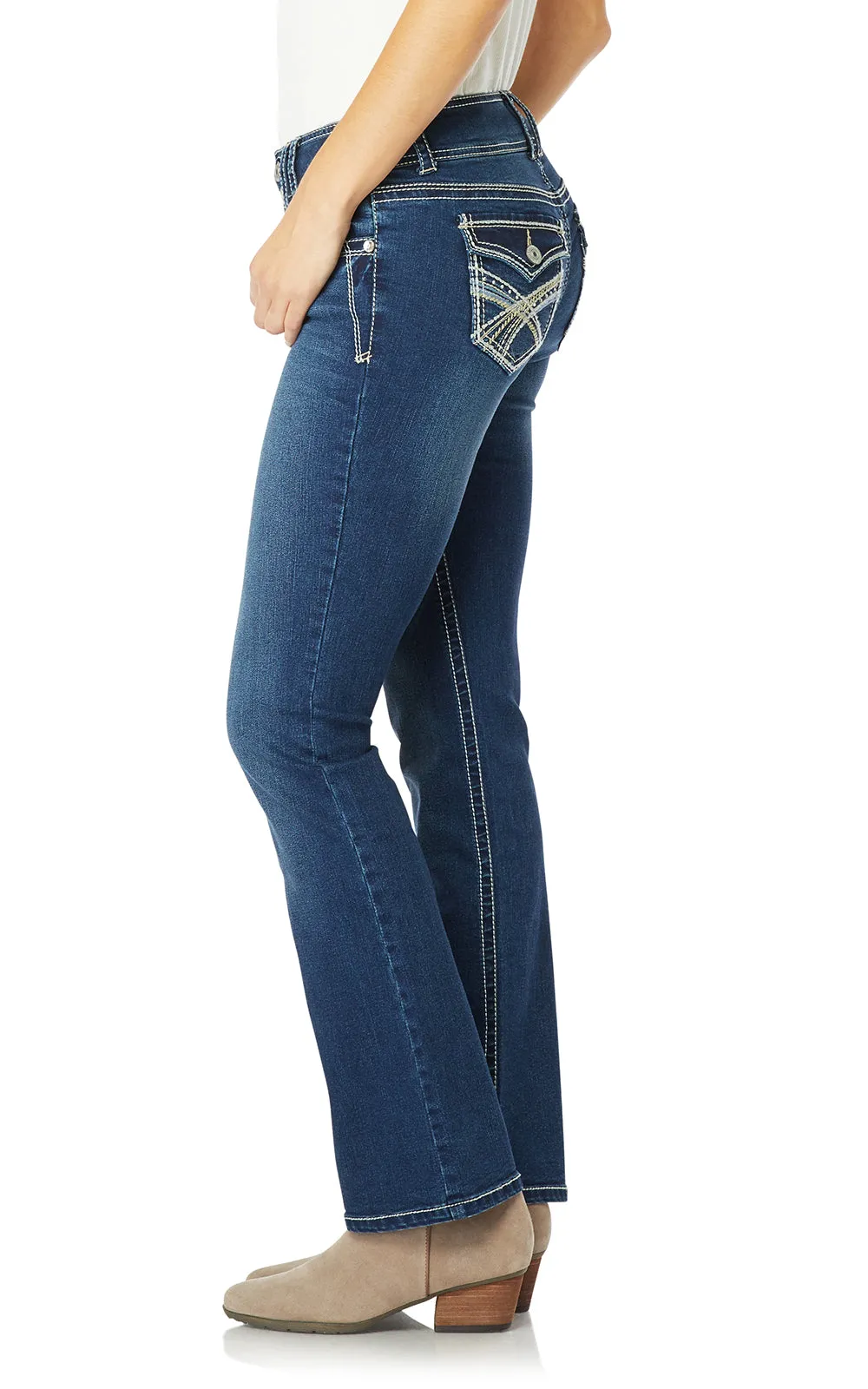 InstaStretch® Luscious Curvy Bootcut Jeans- Short Inseam sold by Wallflower product image thumbnail 3