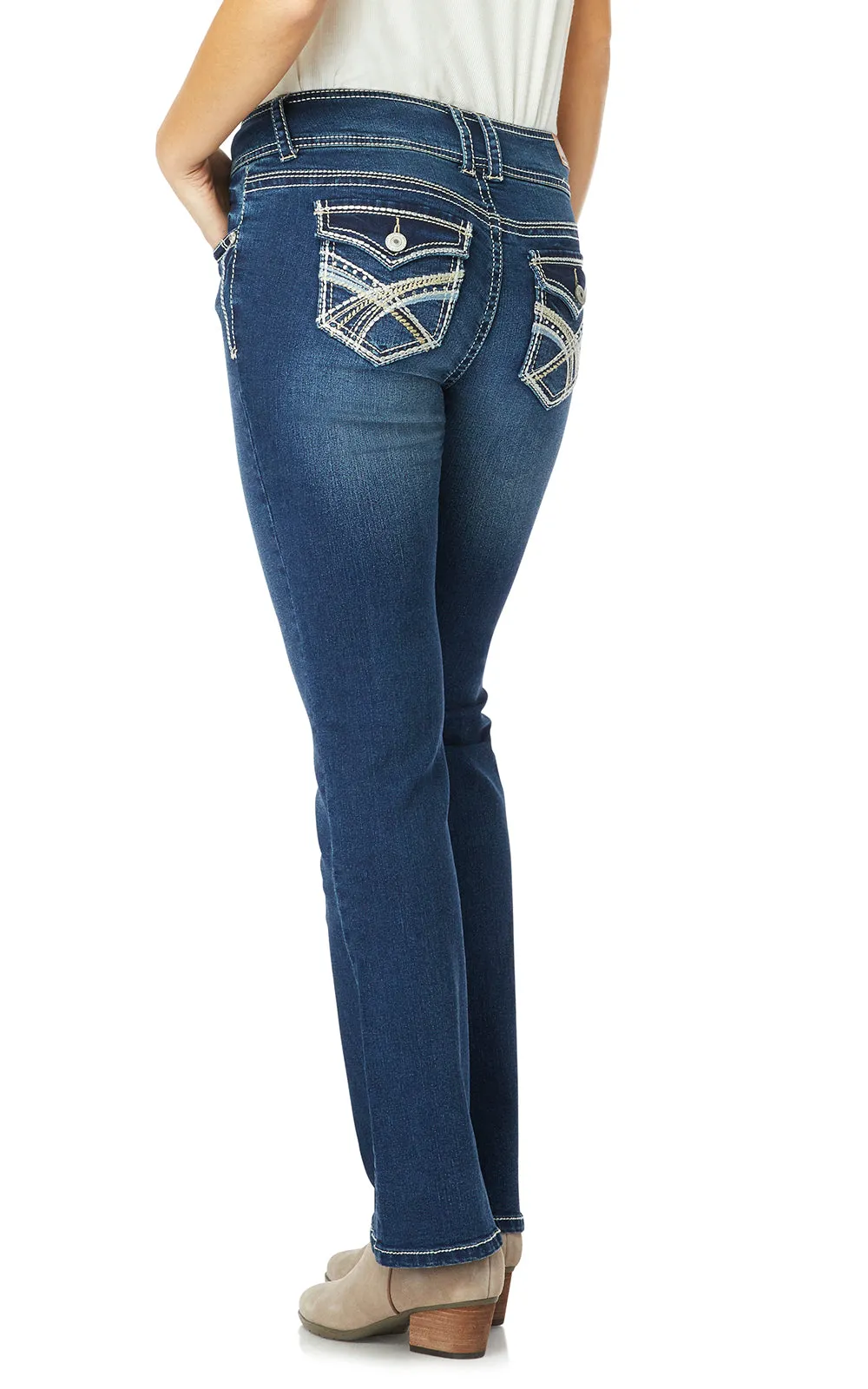 InstaStretch® Luscious Curvy Bootcut Jeans- Short Inseam sold by Wallflower