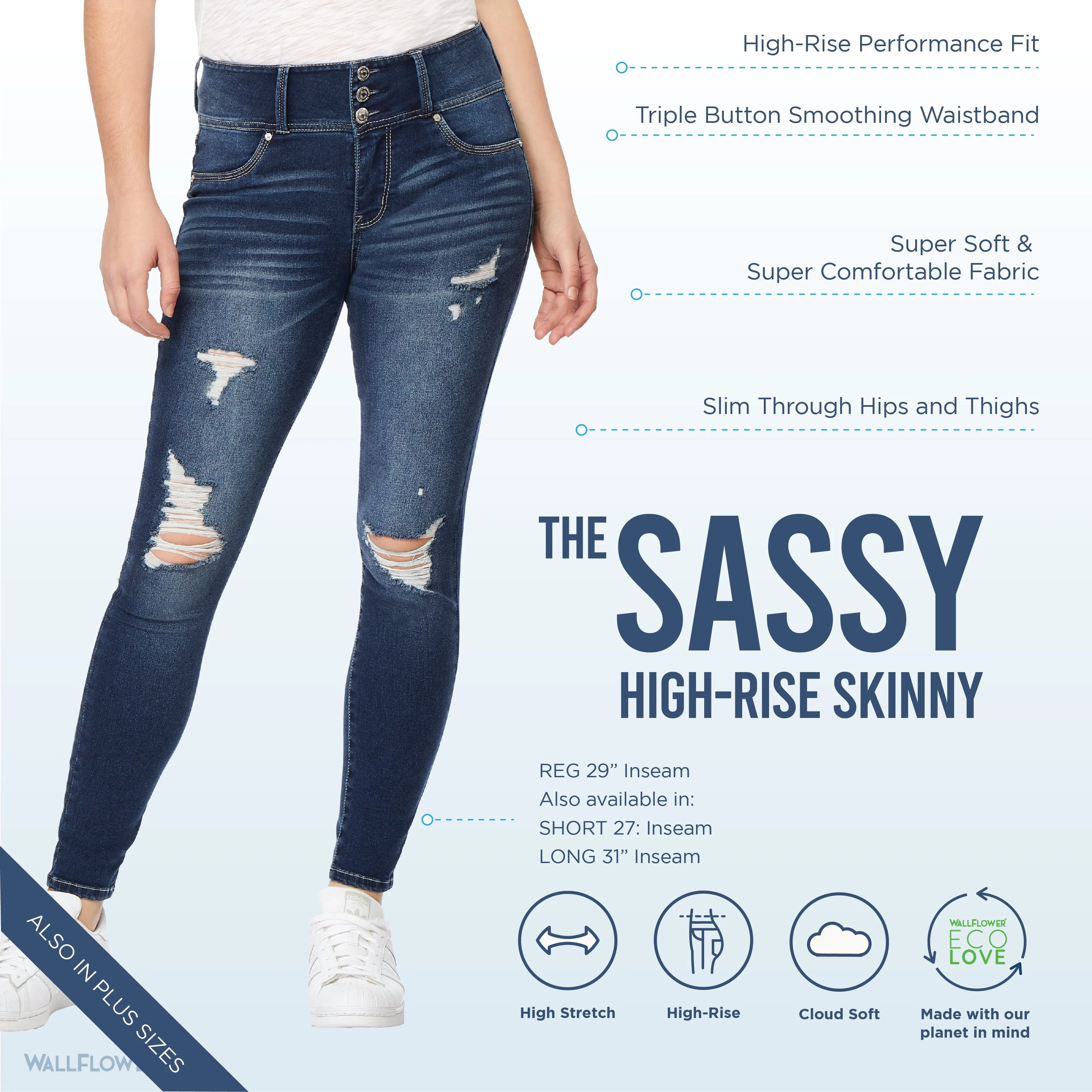 InstaSoft® Sassy Skinny Jeans sold by Wallflower product image thumbnail 5