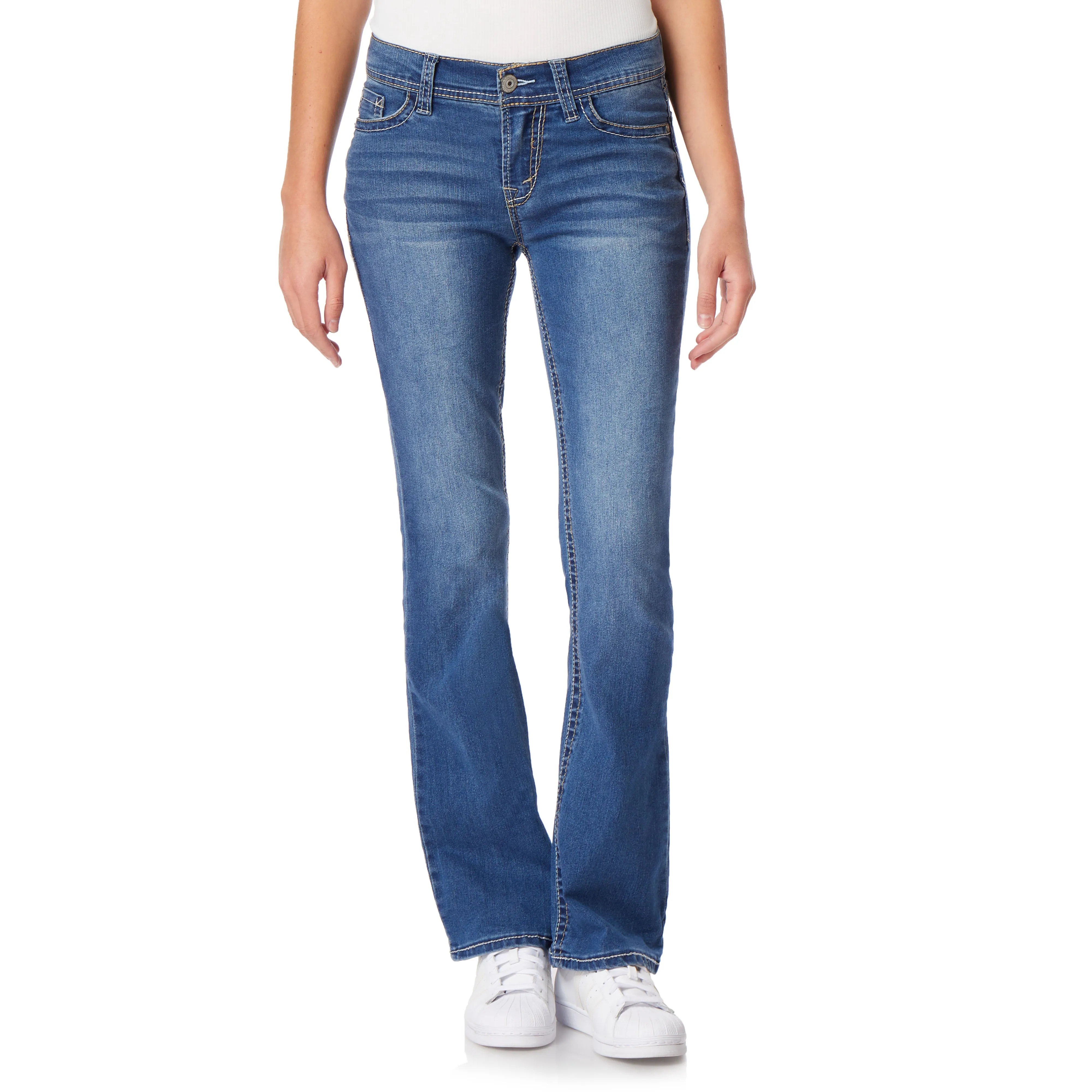 InstaStretch® Mid-Rise Legendary Bootcut Jeans- Long Inseam sold by Wallflower
