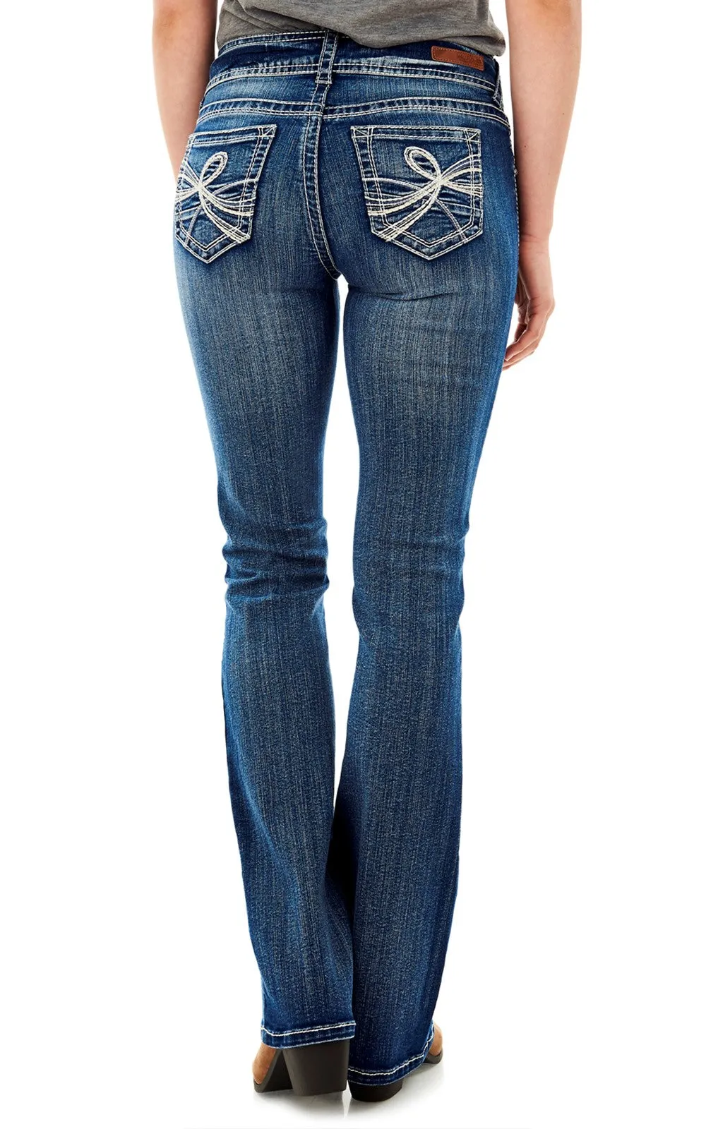 InstaStretch® Luscious Curvy Basic Bootcut Jeans- Long Inseam sold by Wallflower product image thumbnail 3