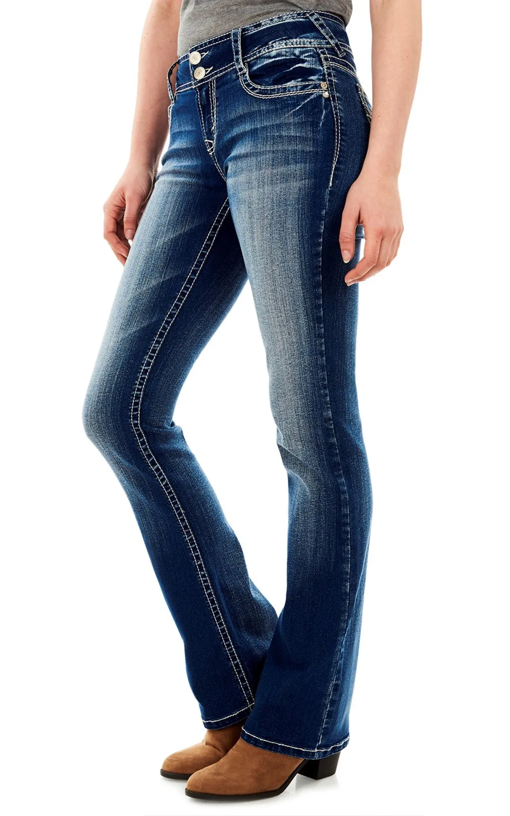 InstaStretch® Luscious Curvy Basic Bootcut Jeans- Long Inseam sold by Wallflower