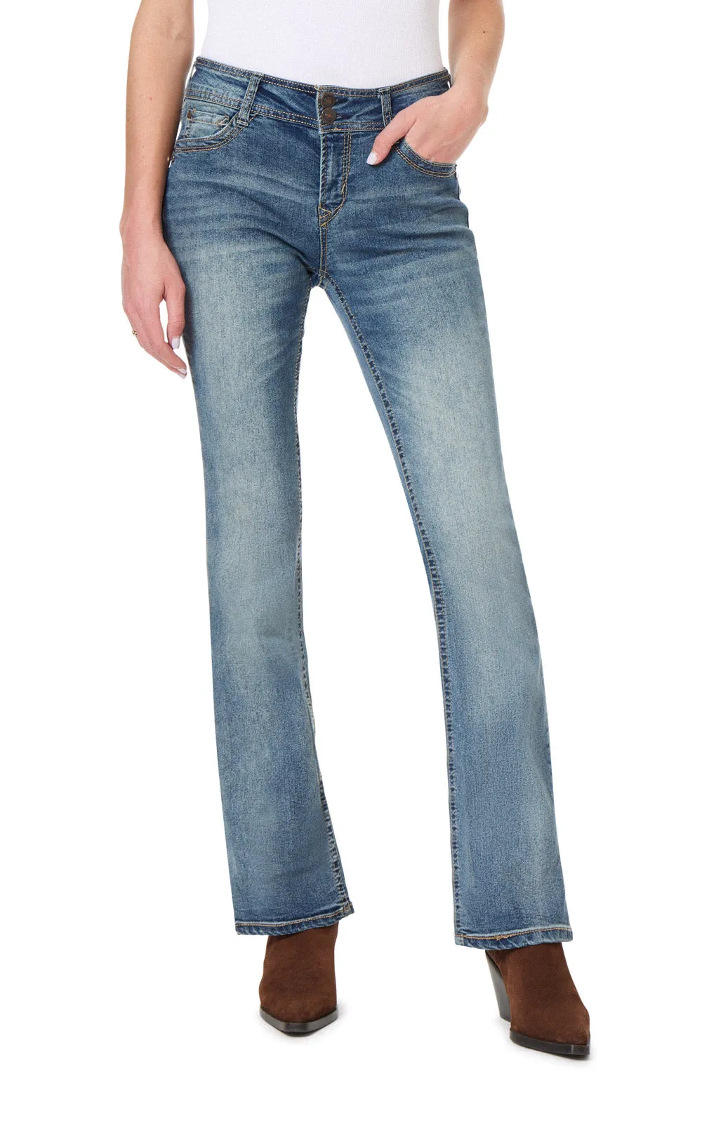 InstaStretch® Luscious Curvy Bootcut Jeans sold by Wallflower product image thumbnail 4