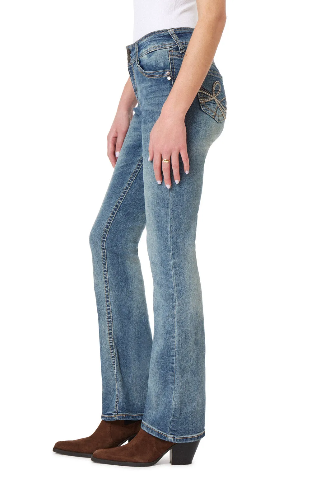 InstaStretch® Luscious Curvy Bootcut Jeans sold by Wallflower product image thumbnail 5