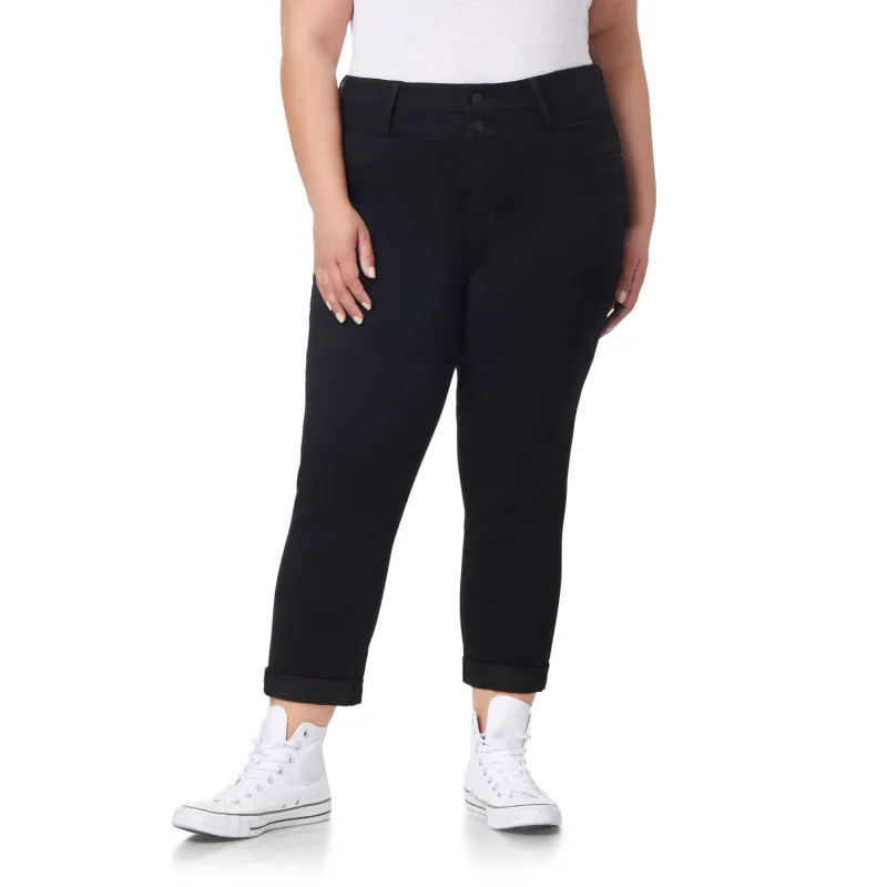 Plus InstaSoft® Sassy Fit Skinny Crop Jeans made by Wallflower