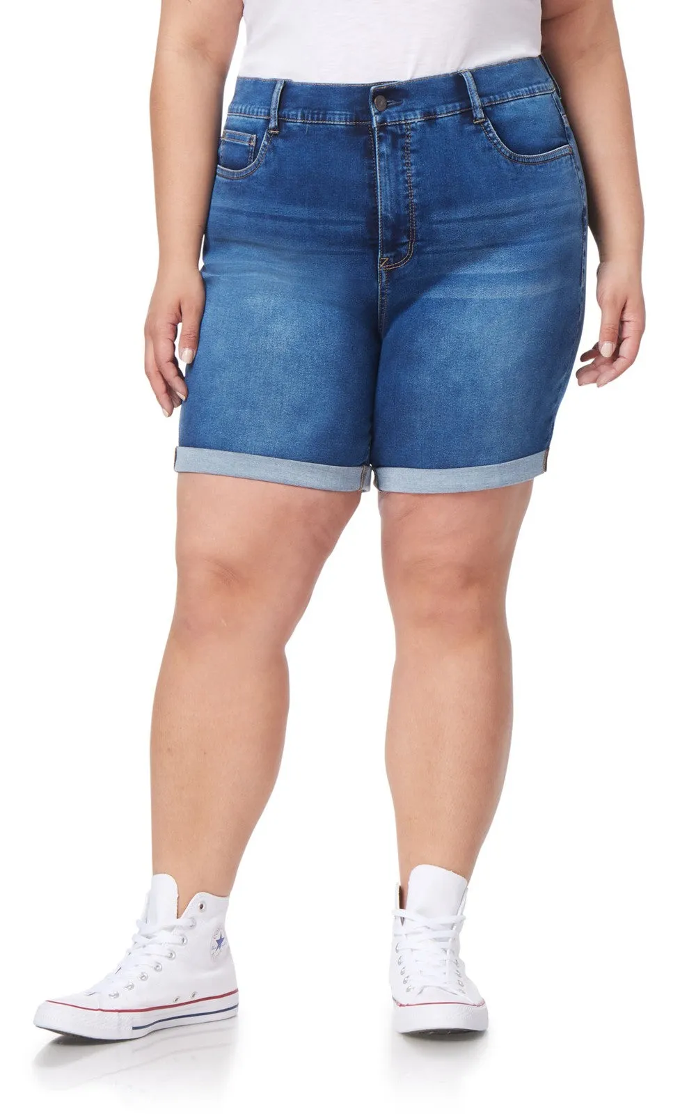 Plus InstaSoft® Irresistible Midi Shorts sold by Wallflower product image thumbnail 5