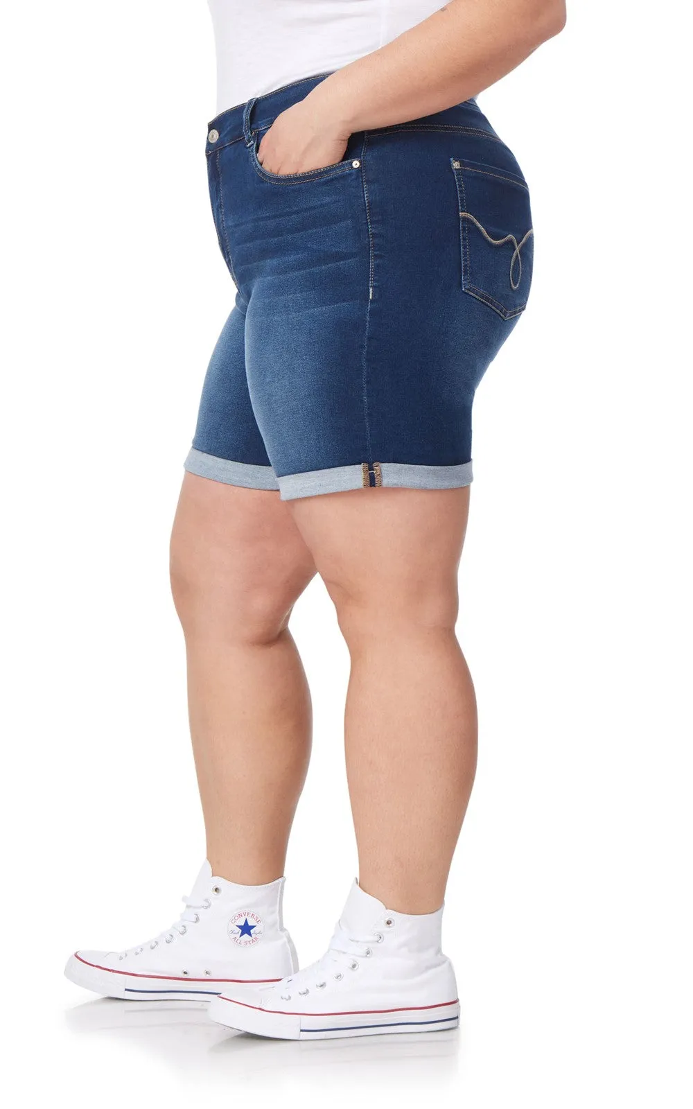 Plus InstaSoft® Irresistible Midi Shorts sold by Wallflower product image thumbnail 2
