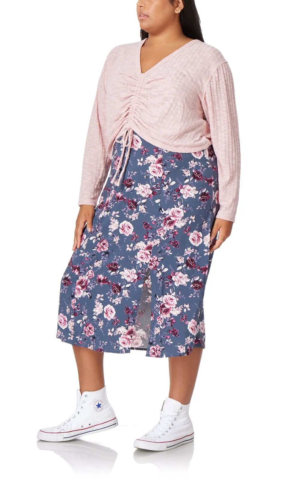 Shiloh Tie-Front Cropped Cardigan & Midi Dress Set sold by Wallflower product image thumbnail 2