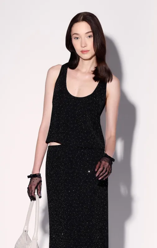 Emma Tank Top, Black and Rhinestone sold by Walter Baker