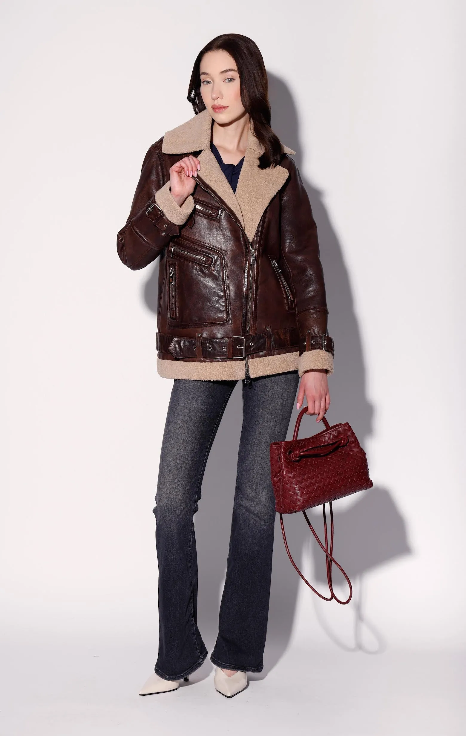 Celine Jacket, Coffee/Beige - Leather sold by Walter Baker product image thumbnail 2