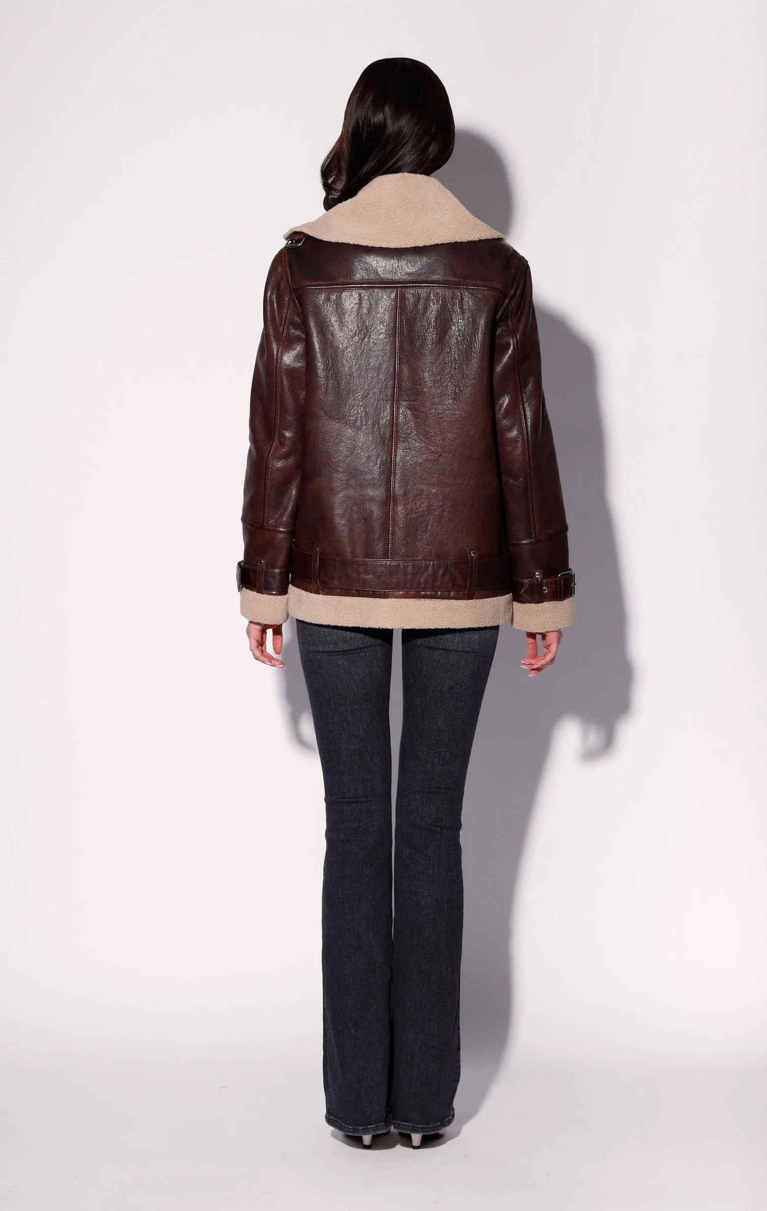 Celine Jacket, Coffee/Beige - Leather sold by Walter Baker product image thumbnail 4