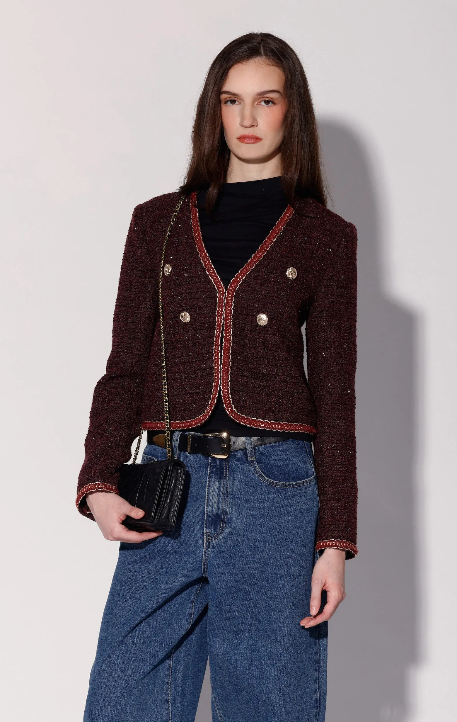 Elodie Jacket, Bordeaux Tweed sold by Walter Baker