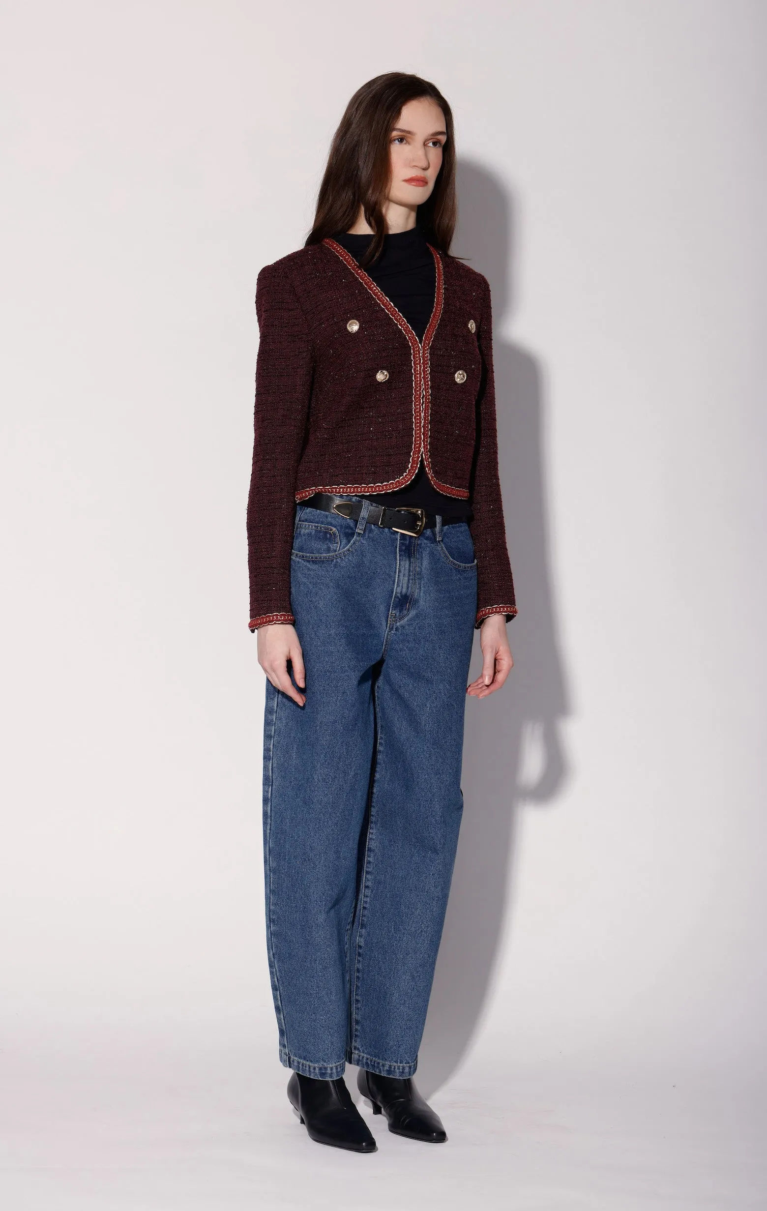 Elodie Jacket, Bordeaux Tweed sold by Walter Baker product image thumbnail 3