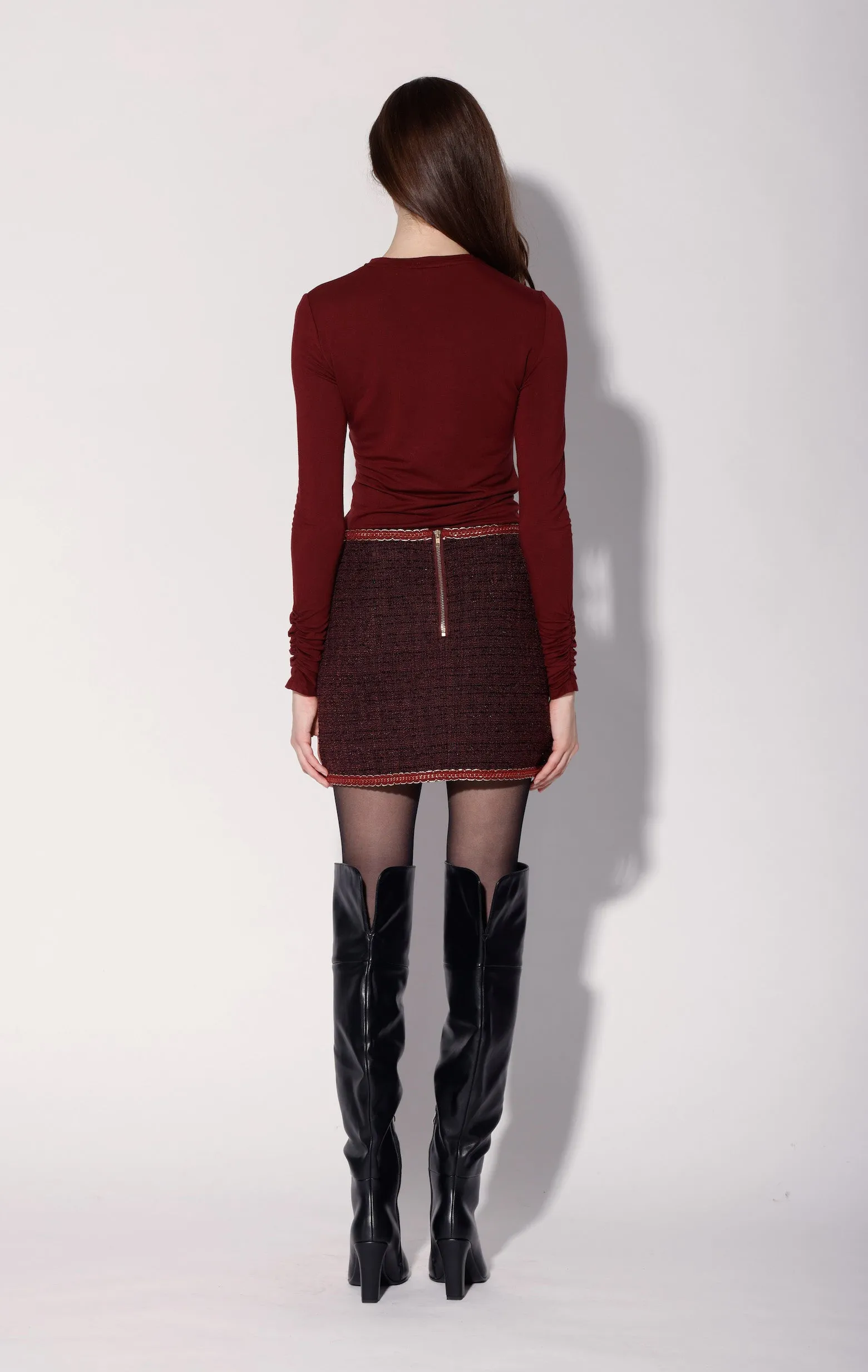 Elaine Skirt, Bordeaux Tweed sold by Walter Baker product image thumbnail 4