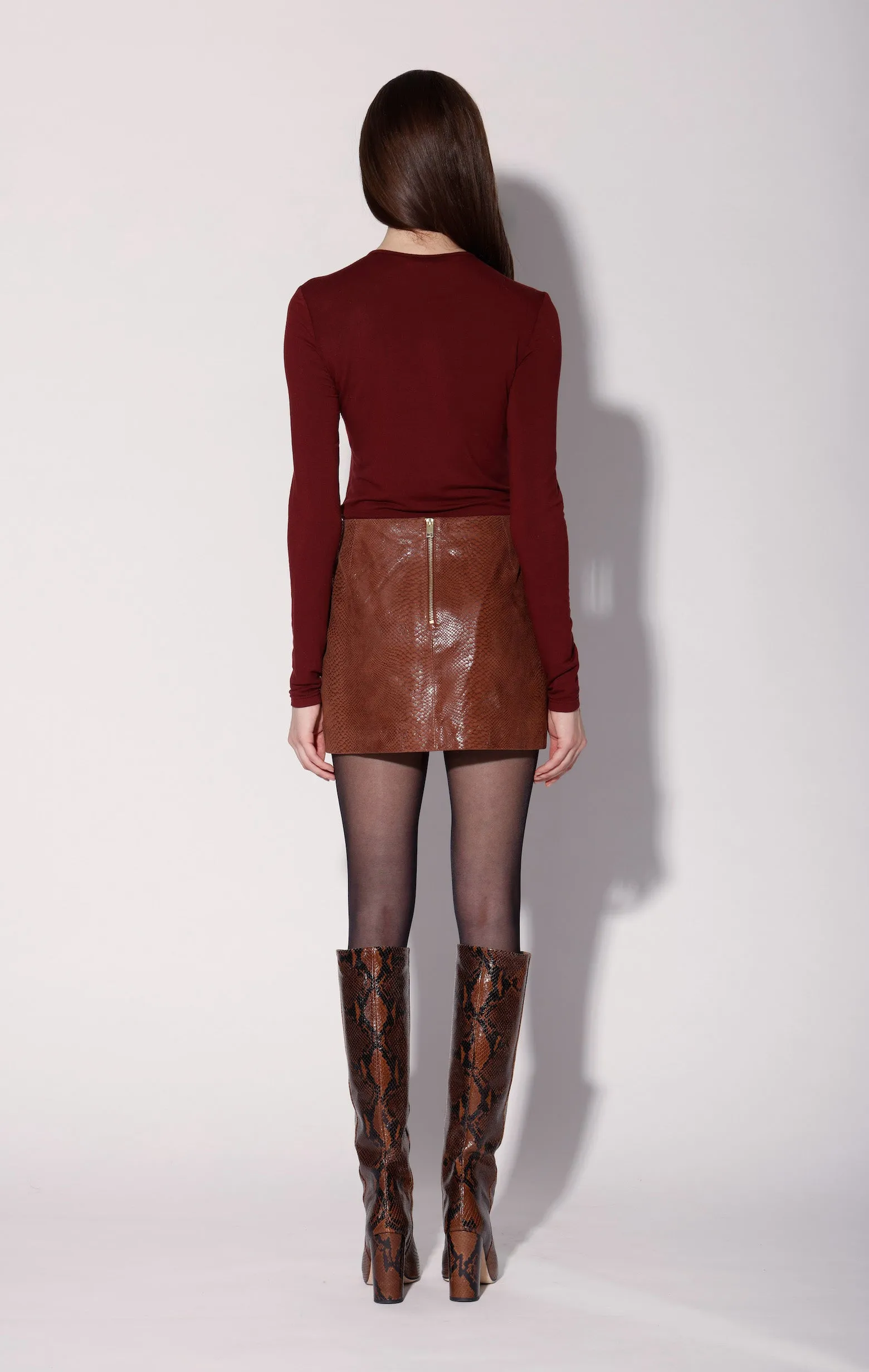 Lana Skirt, Clay Snake Suede - Leather sold by Walter Baker product image thumbnail 4