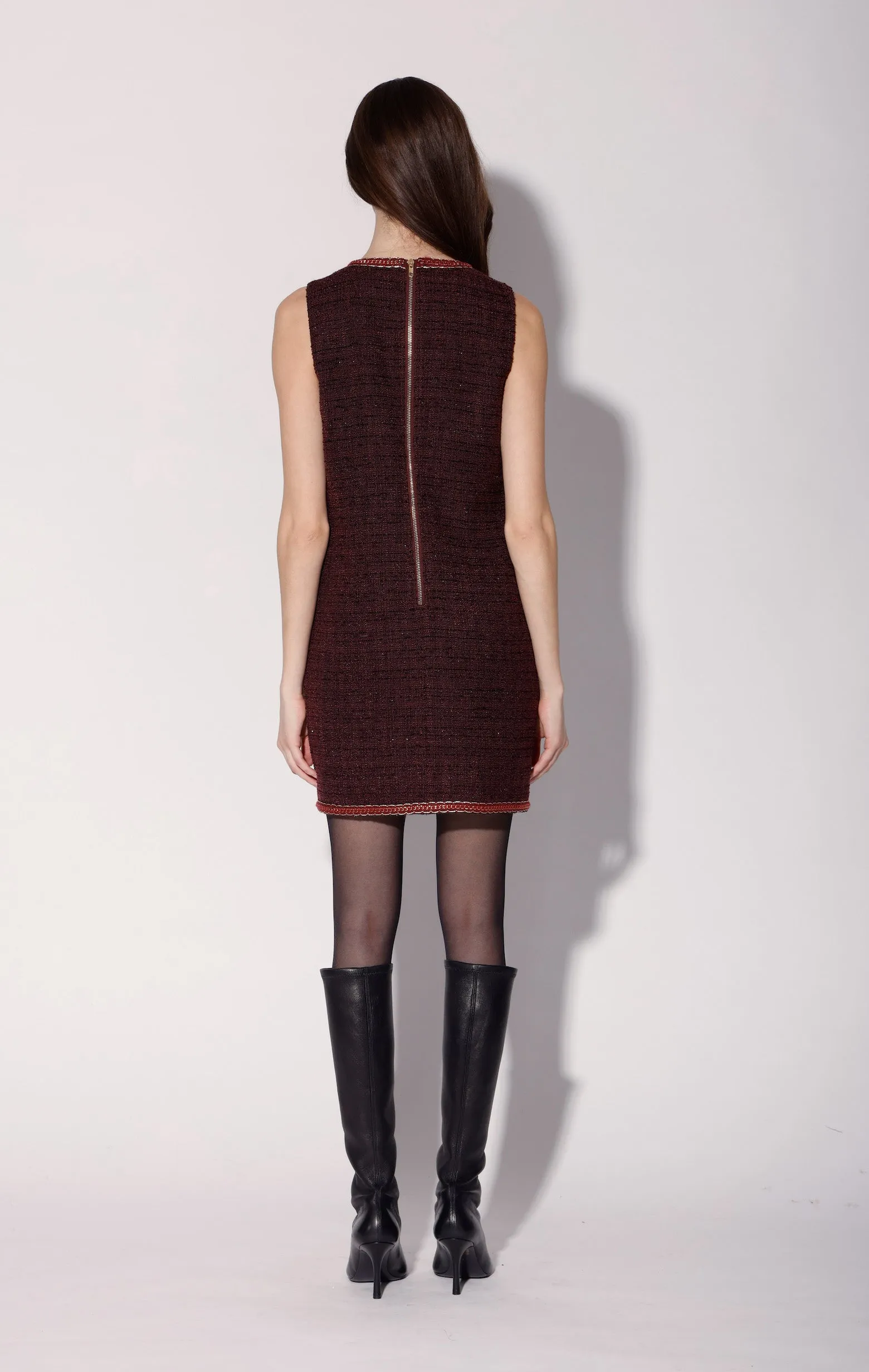 Evie Dress, Bordeaux Tweed sold by Walter Baker product image thumbnail 4