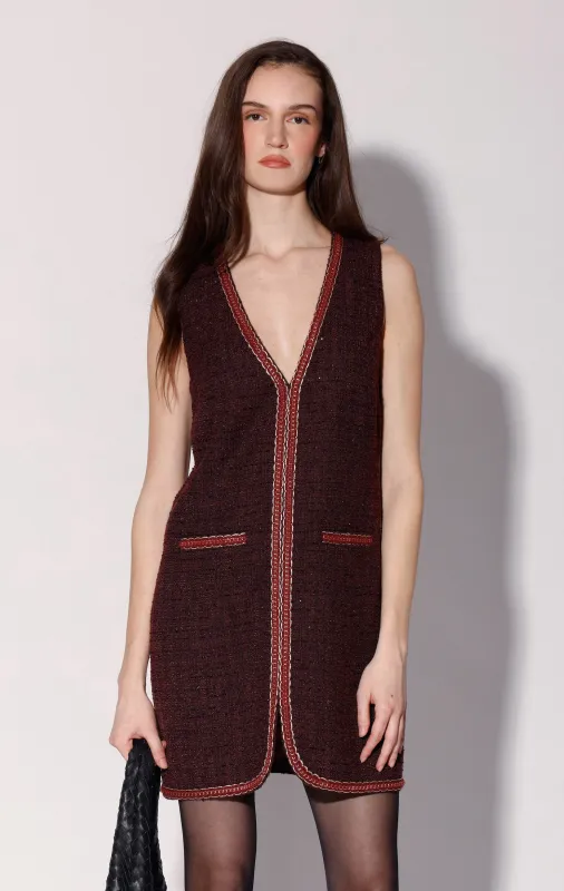 Evie Dress, Bordeaux Tweed sold by Walter Baker