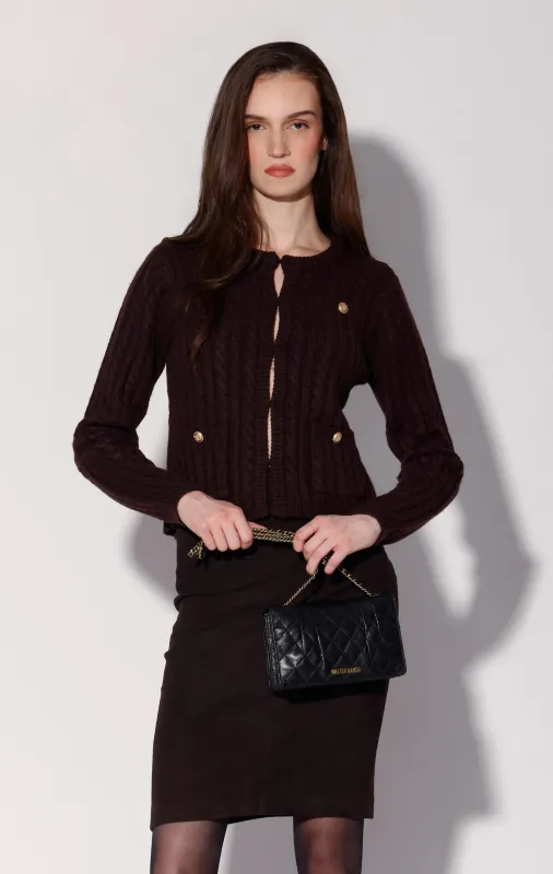 Giselle Cardigan, Plum sold by Walter Baker