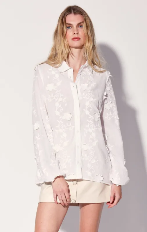 Kyla Top, Clematis Embroidery sold by Walter Baker