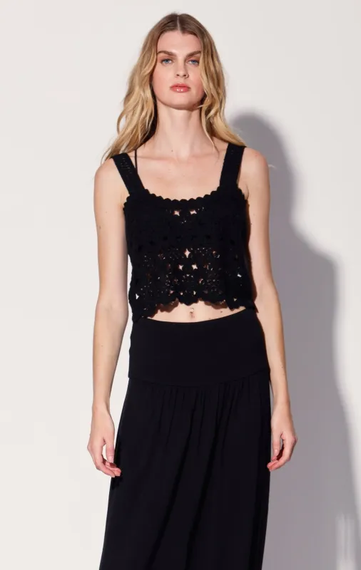 Beverly Tank Top, Dot Crochet Black sold by Walter Baker