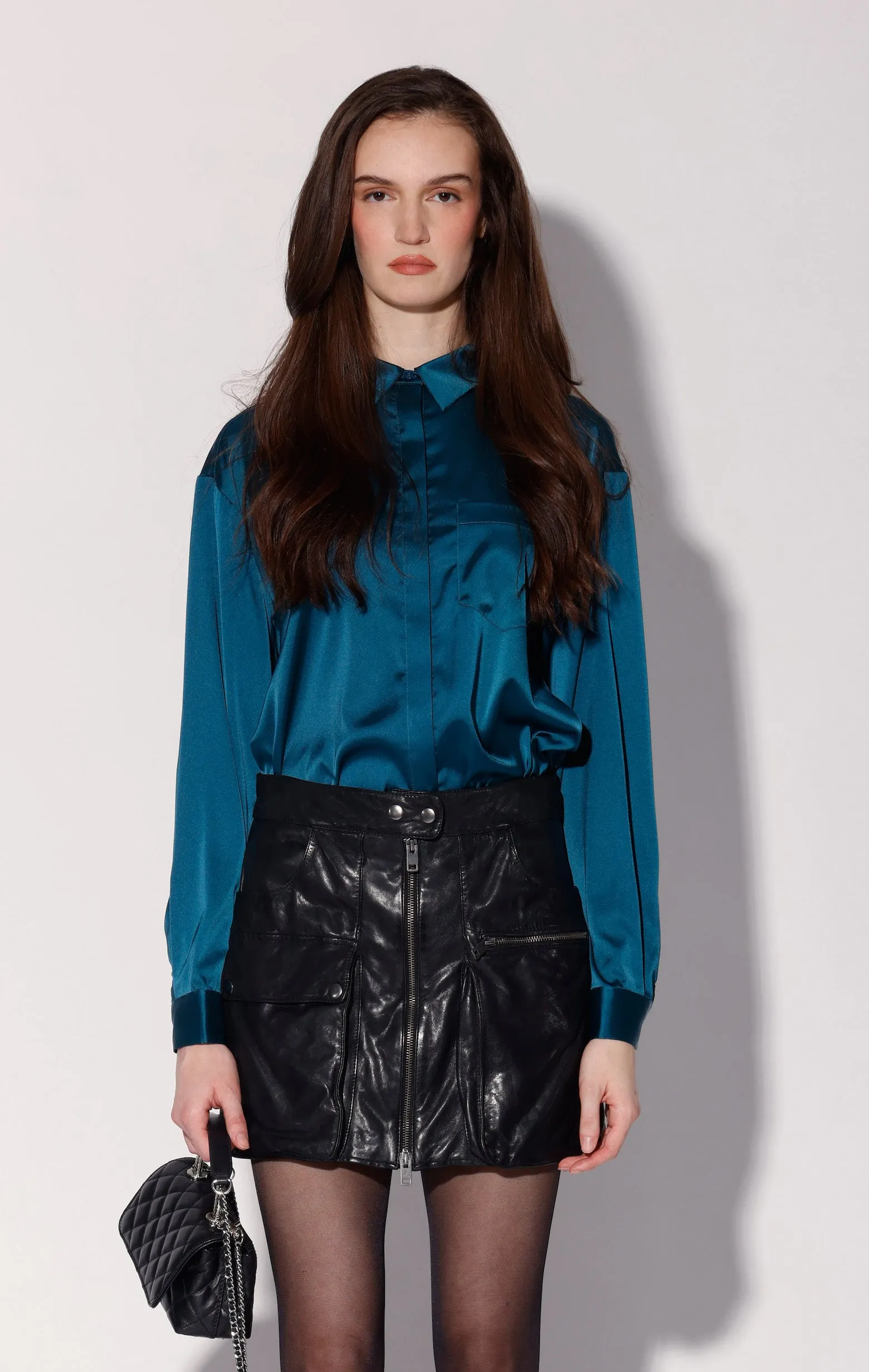 Shirley Skirt, Black - Leather sold by Walter Baker
