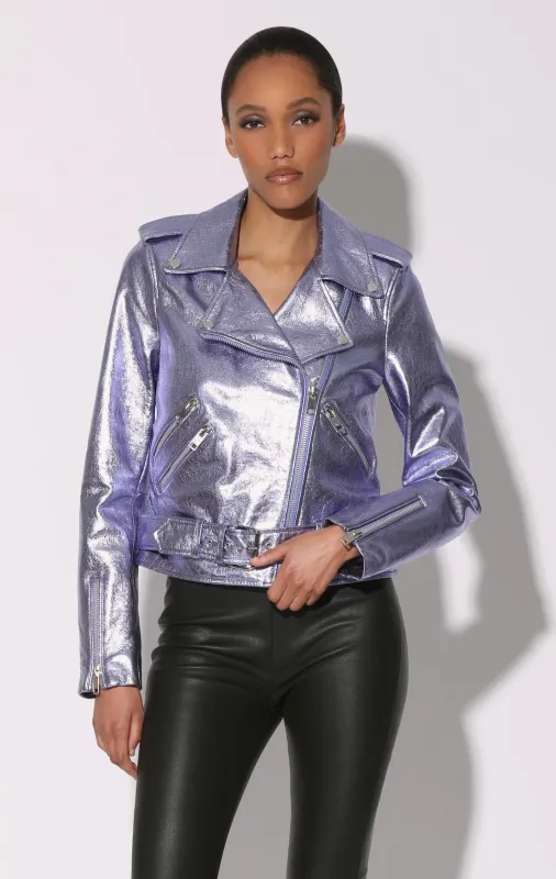 Allison Jacket, Peri Metallic - Leather sold by Walter Baker