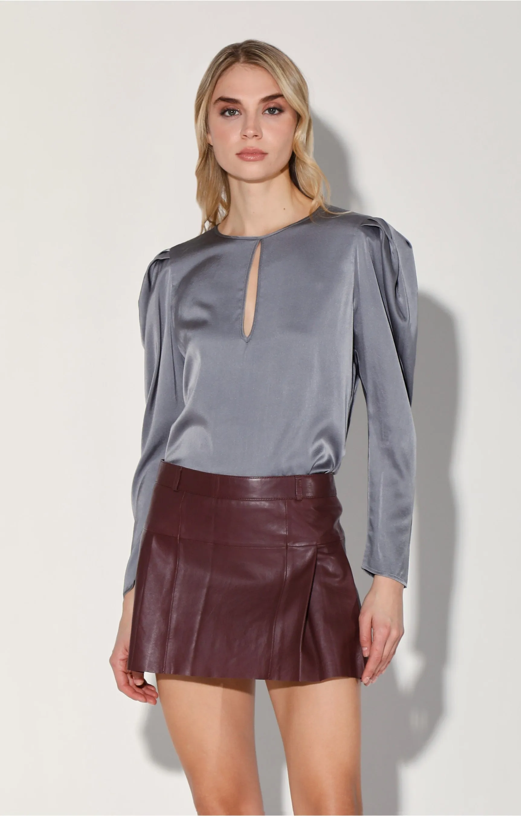 Izzie Skirt, Plum - Leather sold by Walter Baker product image thumbnail 2