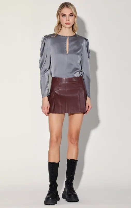 Izzie Skirt, Plum - Leather sold by Walter Baker