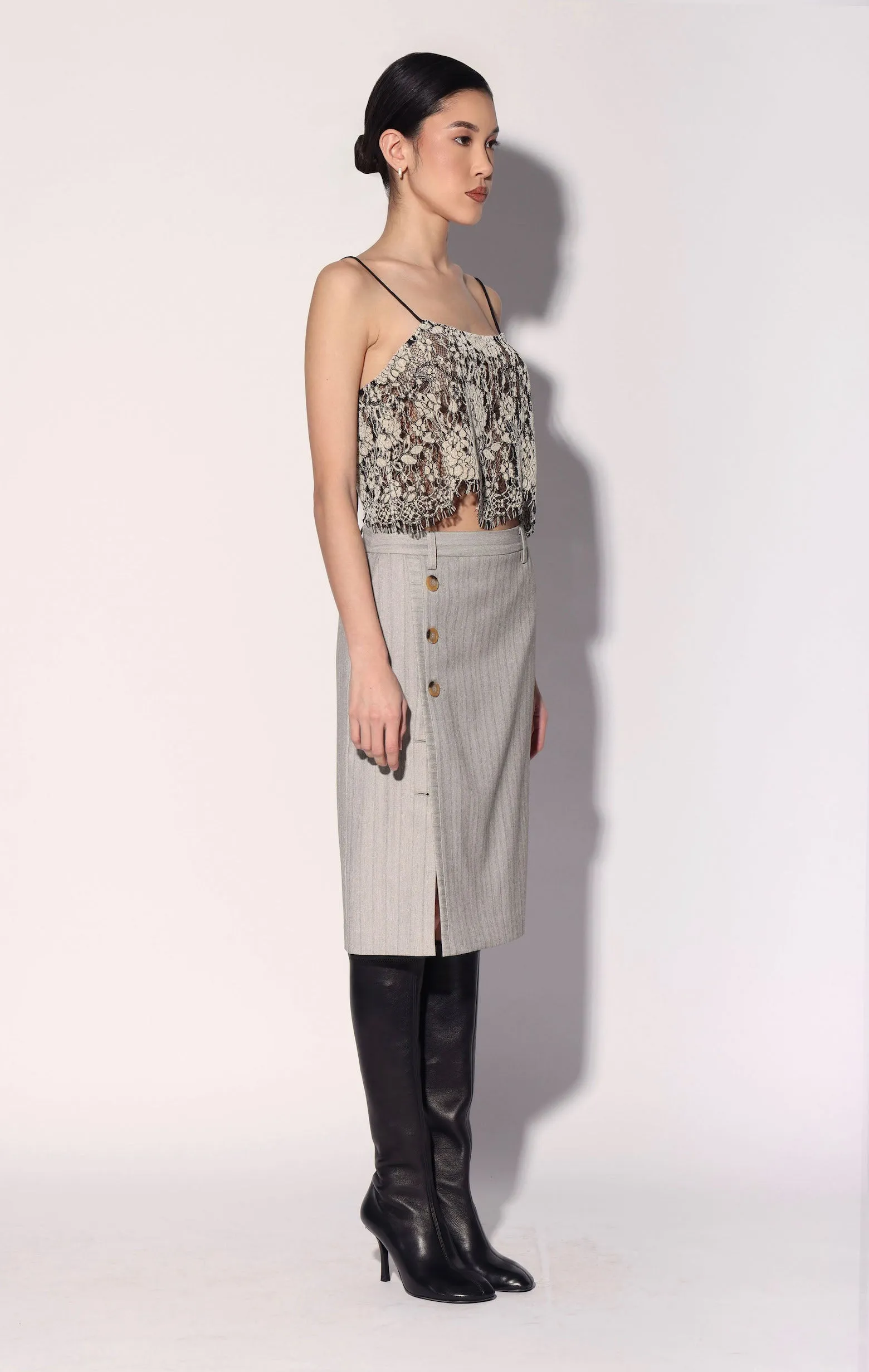 Danika Top, Ivory Black Lace sold by Walter Baker product image thumbnail 3