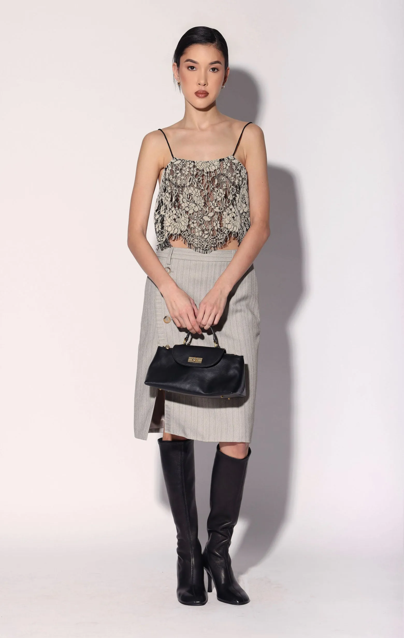Danika Top, Ivory Black Lace sold by Walter Baker product image thumbnail 2